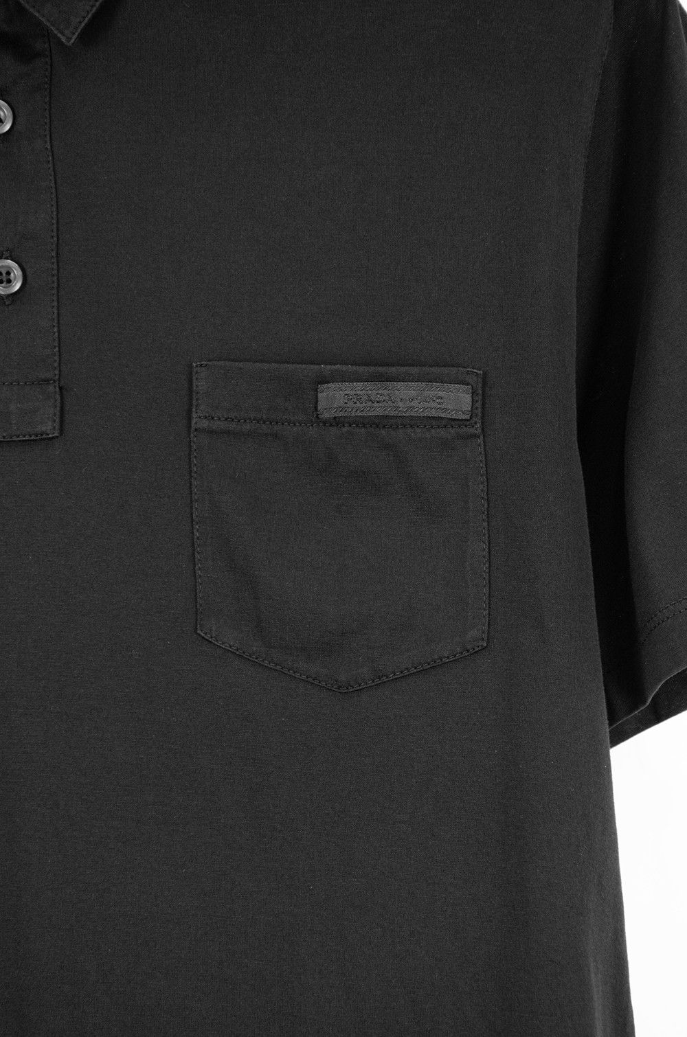 Prada Prada Black Cotton Polo Shirt Size L Size US L / EU 52-54 / 3 - 3 Thumbnail