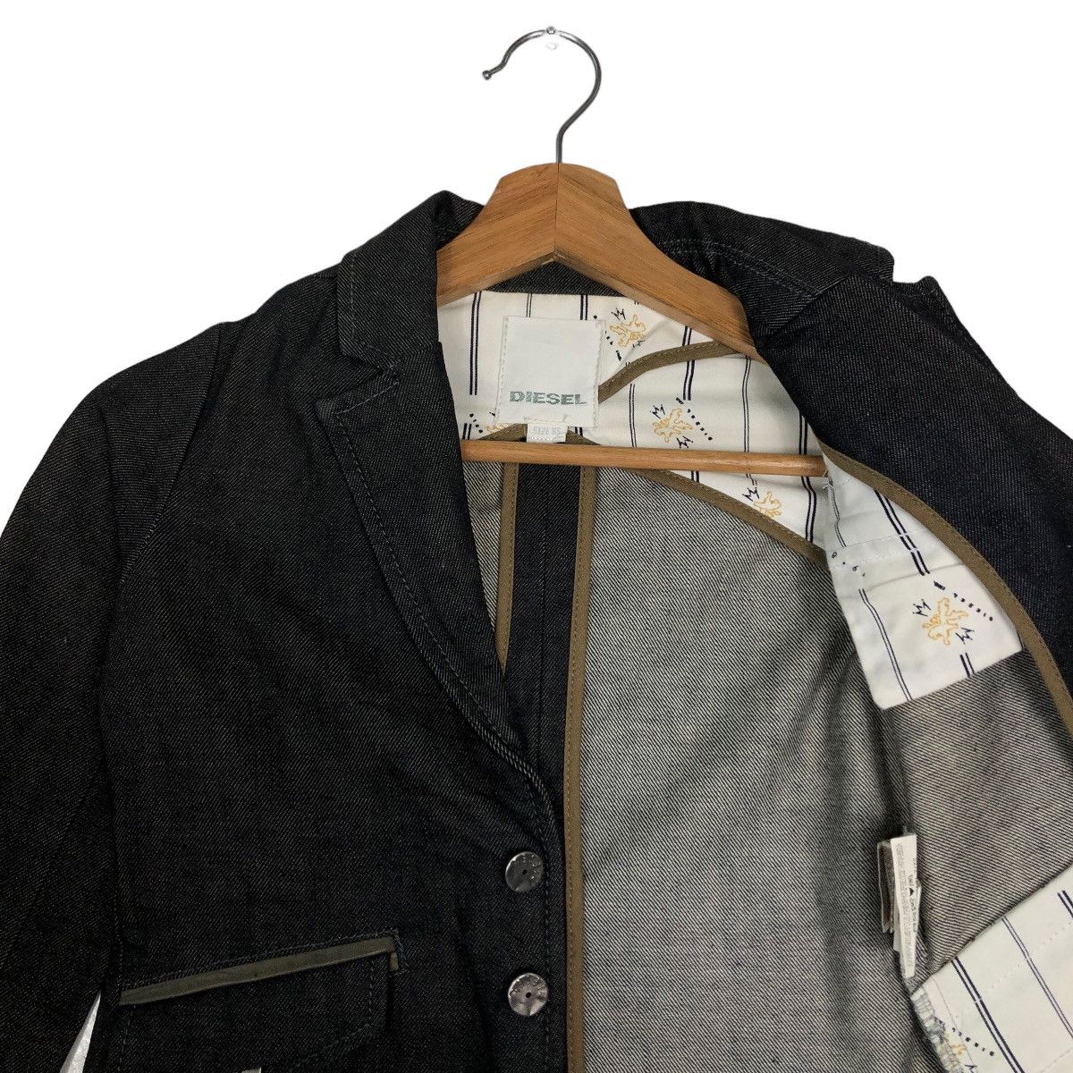 Japanese Brand 🔥Vtg Cropped Jacket Diesel Double Breast Biker Size XS / US 0-2 / IT 36-38 - 10 Thumbnail