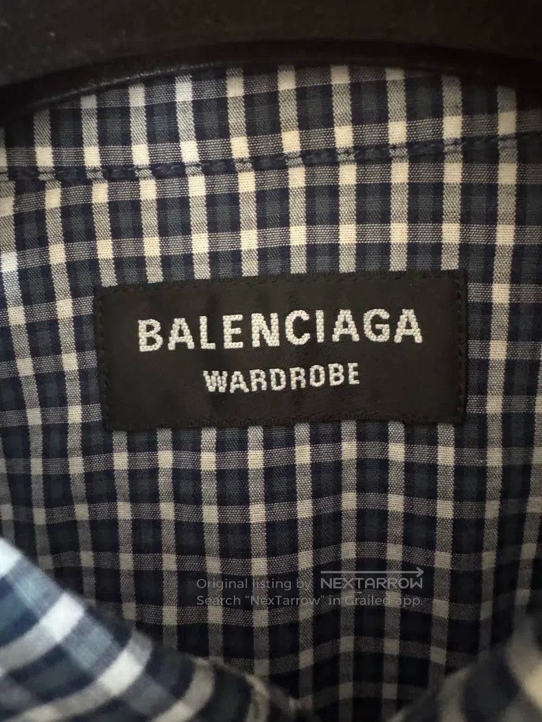 Balenciaga Balenciaga Embroidered BB long-sleeve blue and white plaid Size XS / US 0-2 / IT 36-38 - 7 Thumbnail