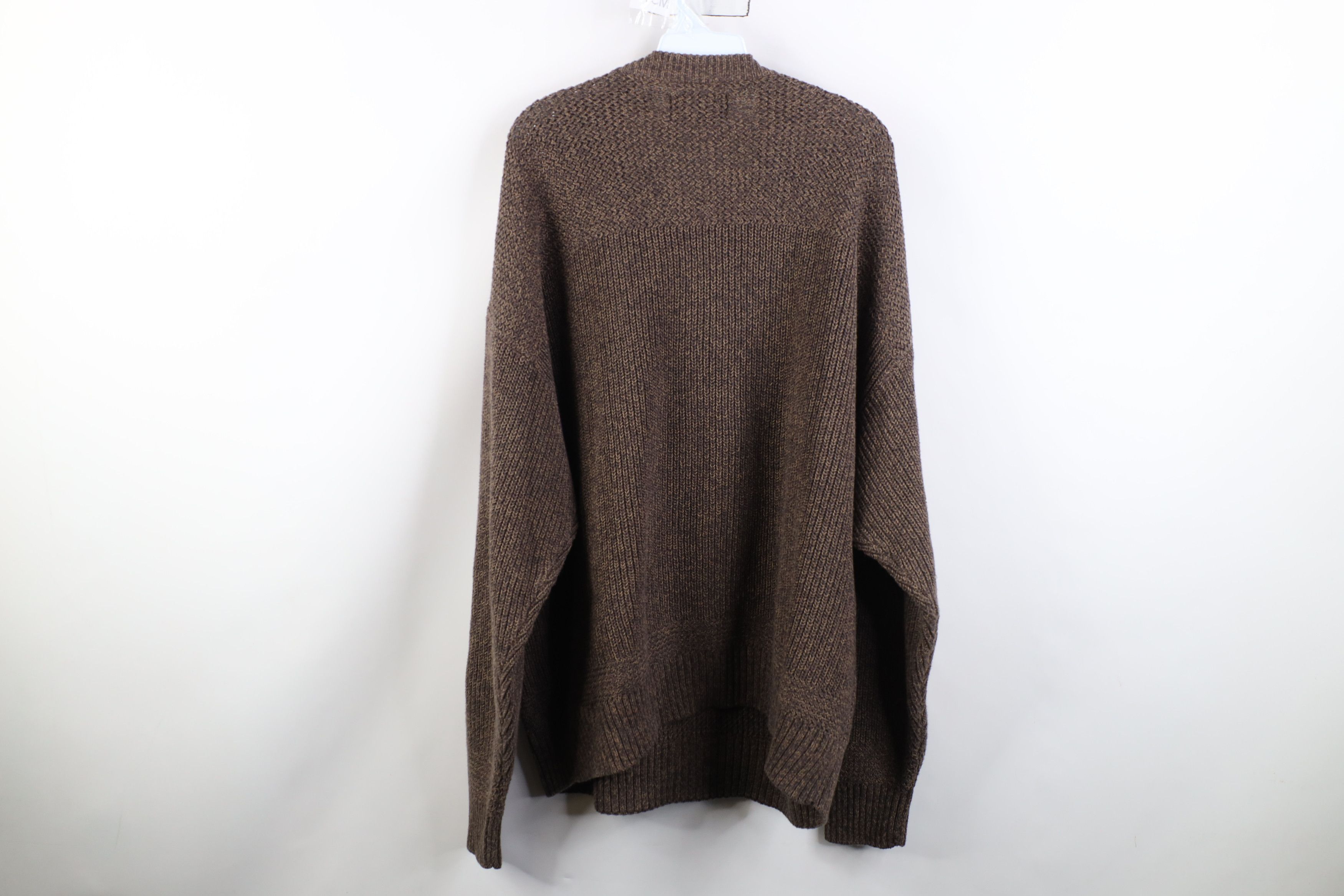 Vintage Vintage 90s Streetwear Knit Commando Henley Sweater Brown Size US XXL / EU 58 / 5 - 8 Thumbnail