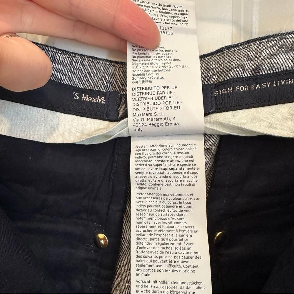 Designer ‘ S Max Mara Label-cut Denim Carrot Trousers Size: US6 IT40 Size 28" / US 6 / IT 42 - 4 Thumbnail