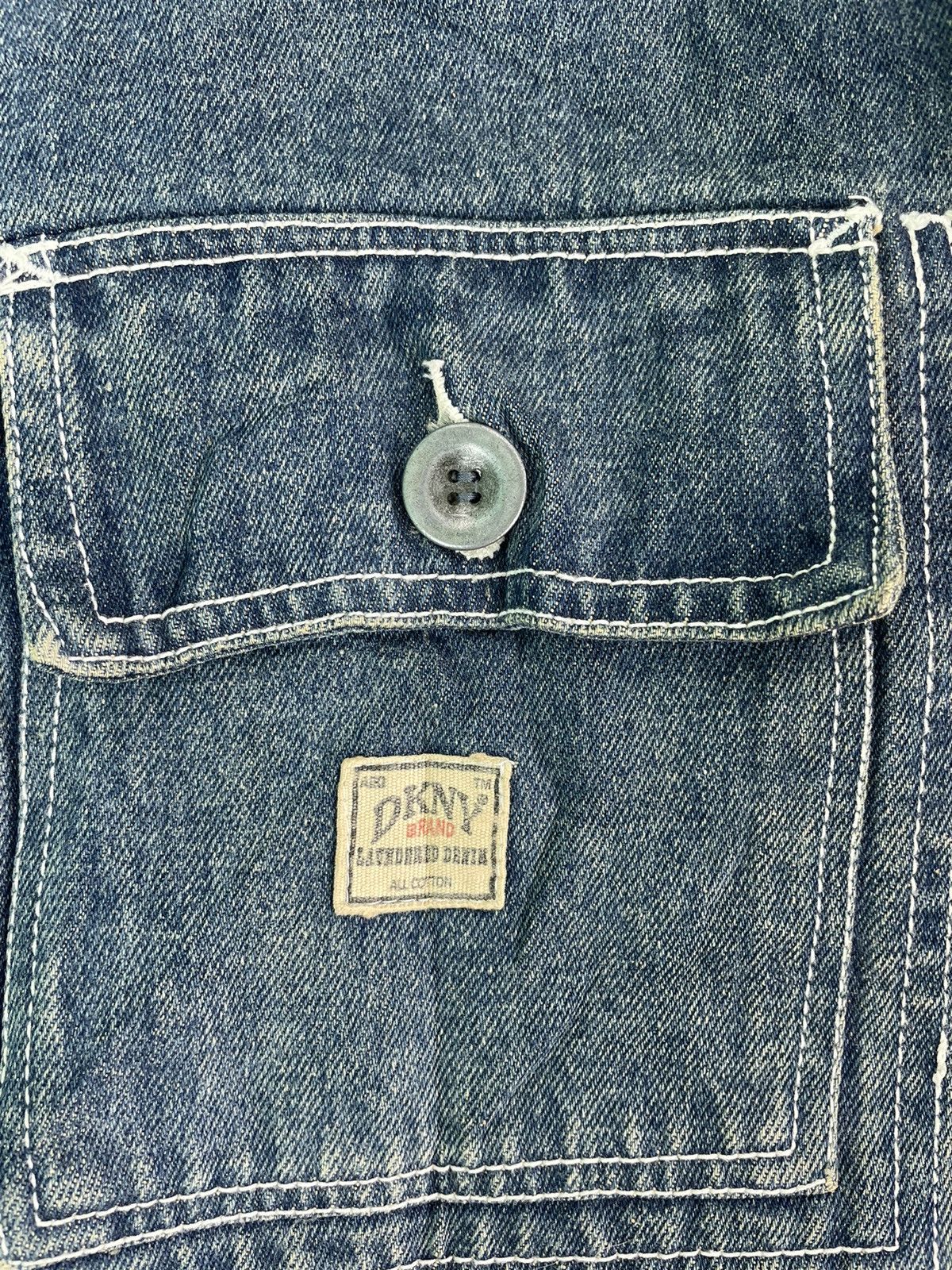 DKNY × Vintage Vtg 90s rare DKNY denim chore workwear jacket button up Size US S / EU 44-46 / 1 - 3 Thumbnail