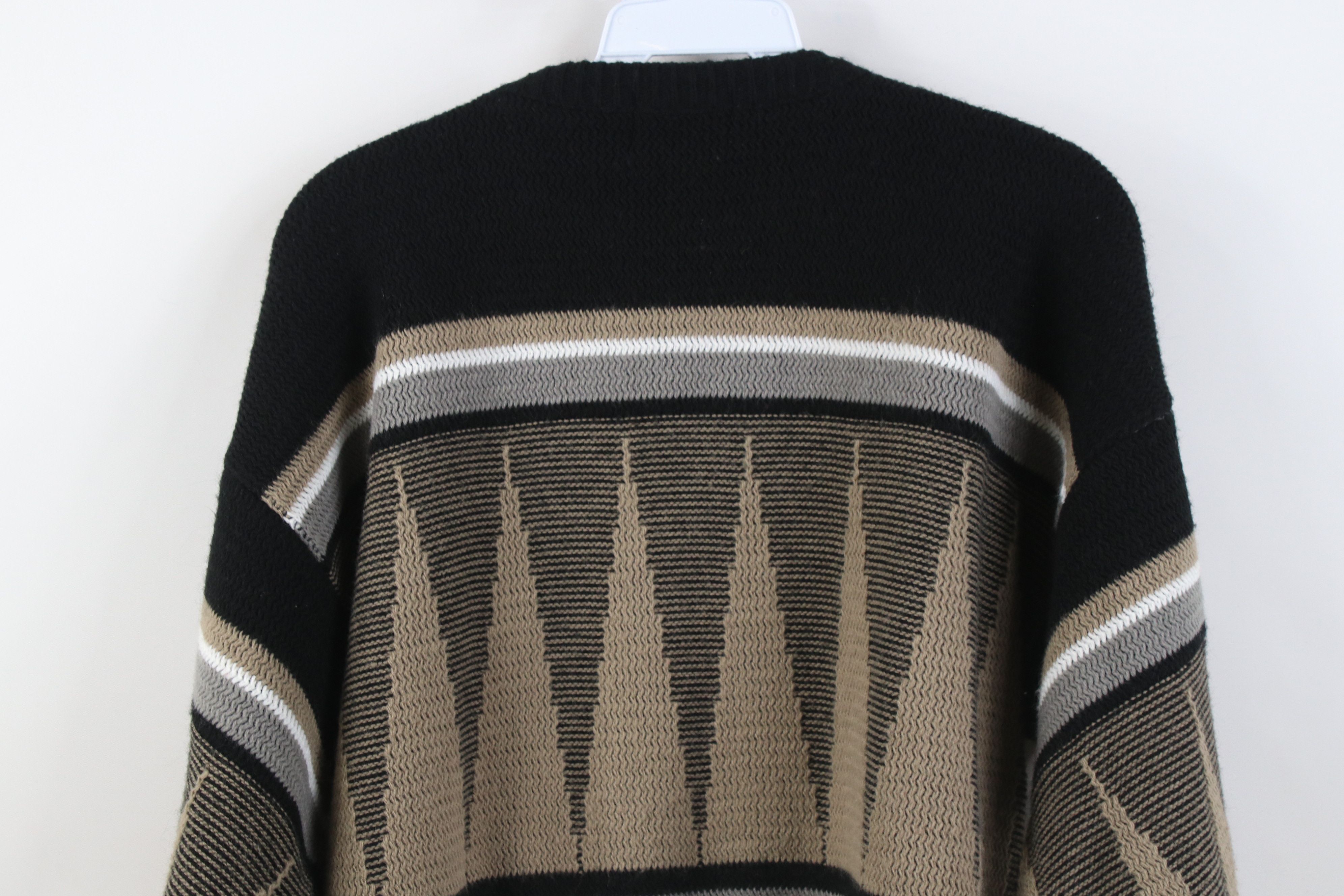 Vintage Vintage 90s Streetwear Geometric Zig Zag Knit Sweater USA Size L / US 10 / IT 46 - 9 Thumbnail