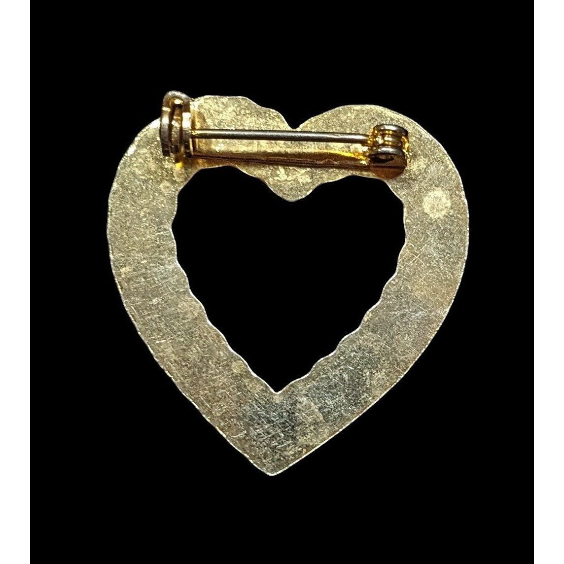 Other Vintage Open Heart Textured Gold Tone Brooch Size ONE SIZE - 2 Thumbnail