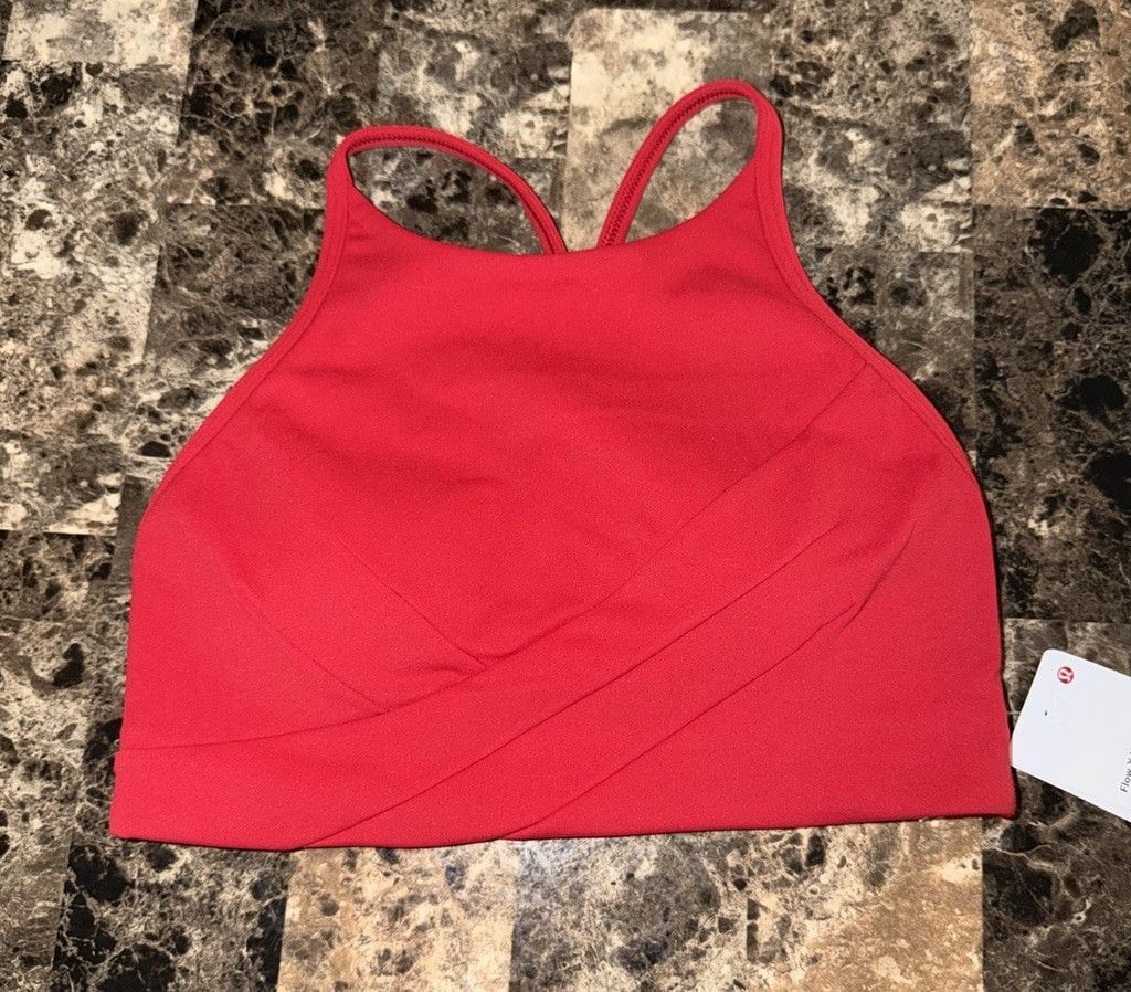 Lululemon LULULEMON FLOW Y WRAP FRONT HIGH NECK BRA RED COLOR SZ 4 NWT Size ONE SIZE - 2 Thumbnail