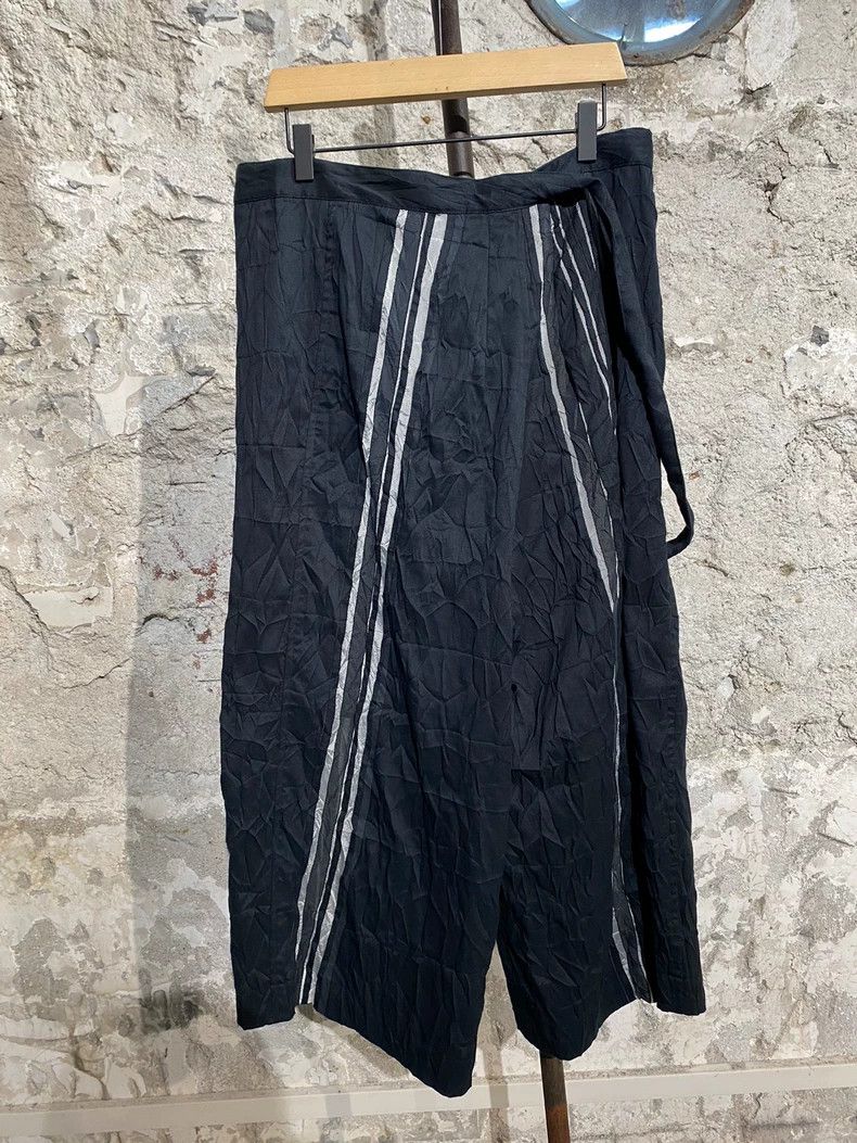 Y's Y's size 1 Black and white striped baggy creased single str Size US 28 / EU 44 - 2 Thumbnail