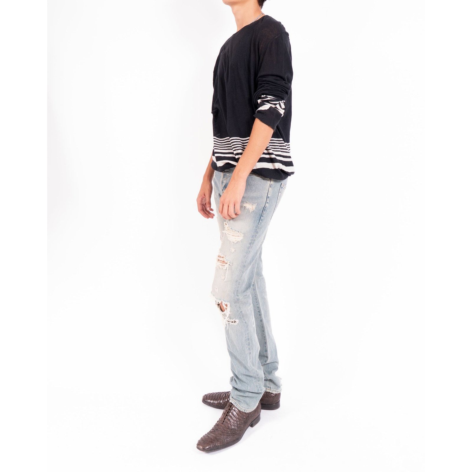 Haider Ackermann SS16 Striped Knit in Black & White Wool Size US M / EU 48-50 / 2 - 10 Thumbnail