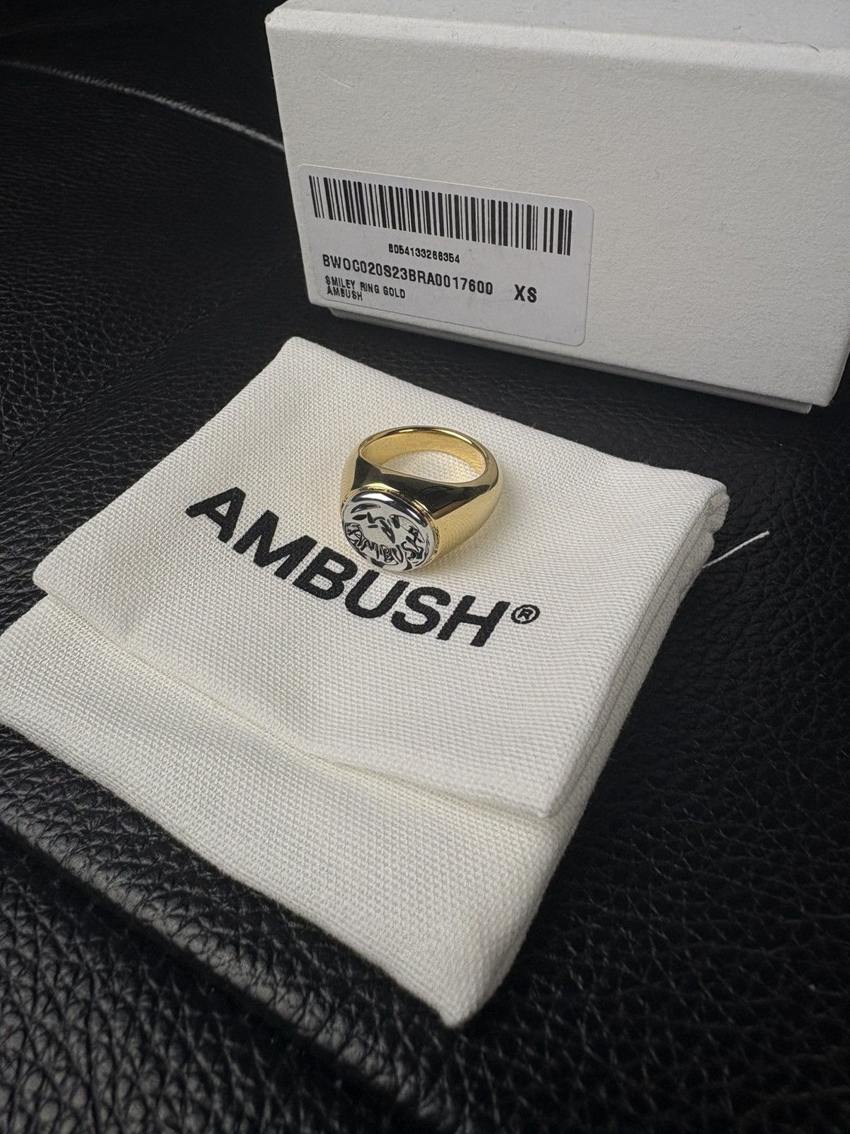 Ambush Design Ambush pinky smile logo ring gold plated Size ONE SIZE - 5 Thumbnail