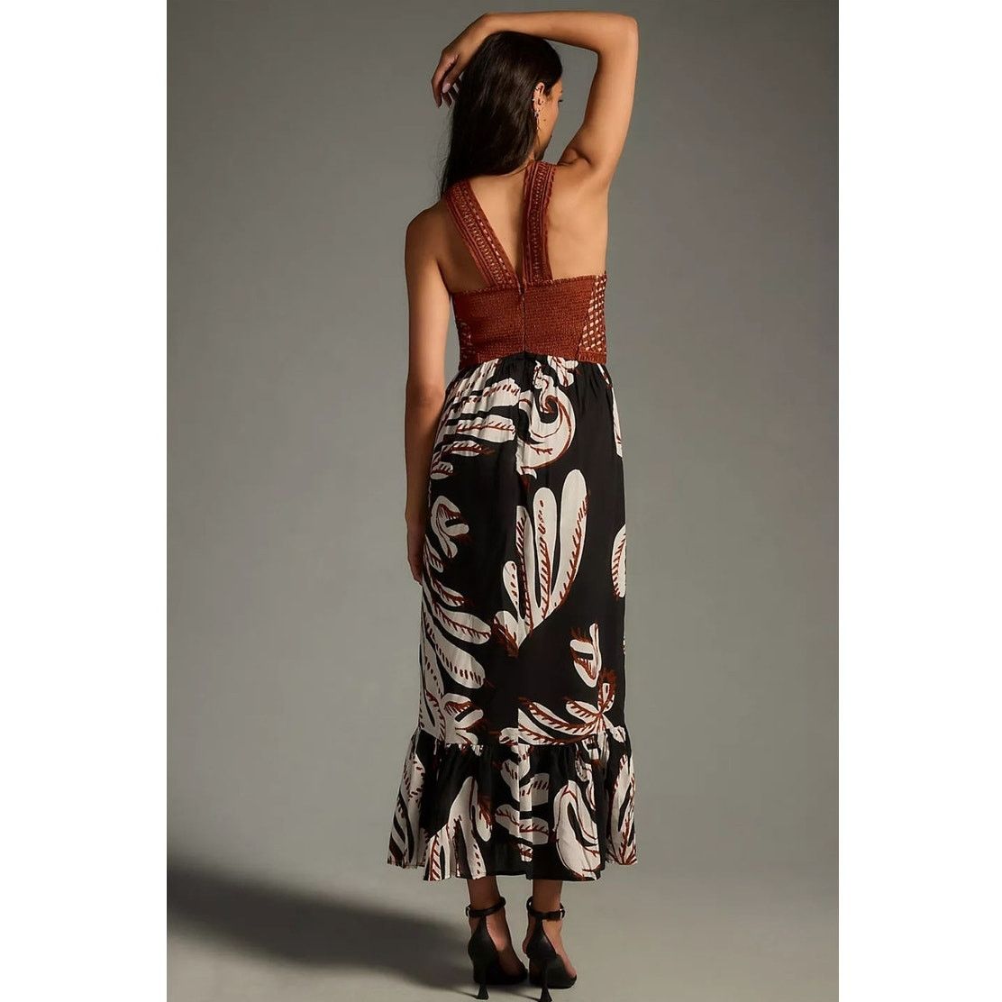 Anthropologie NWT By Anthropologie Deco Printed Halter Dress $248 SIZE 6 Size M / US 6-8 / IT 42-44 - 4 Thumbnail