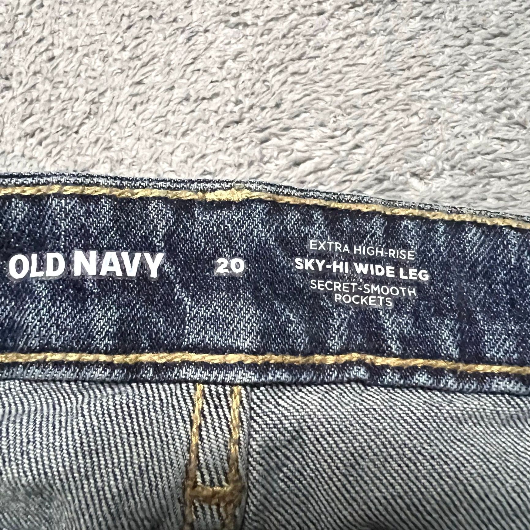 Old Navy VINTAGE Old Navy Sky Hi Wide Leg Jeans Womens 20 Plus Baggy 2025 Blue 41x31 Womens Size 42" / US 20 - 6 Thumbnail