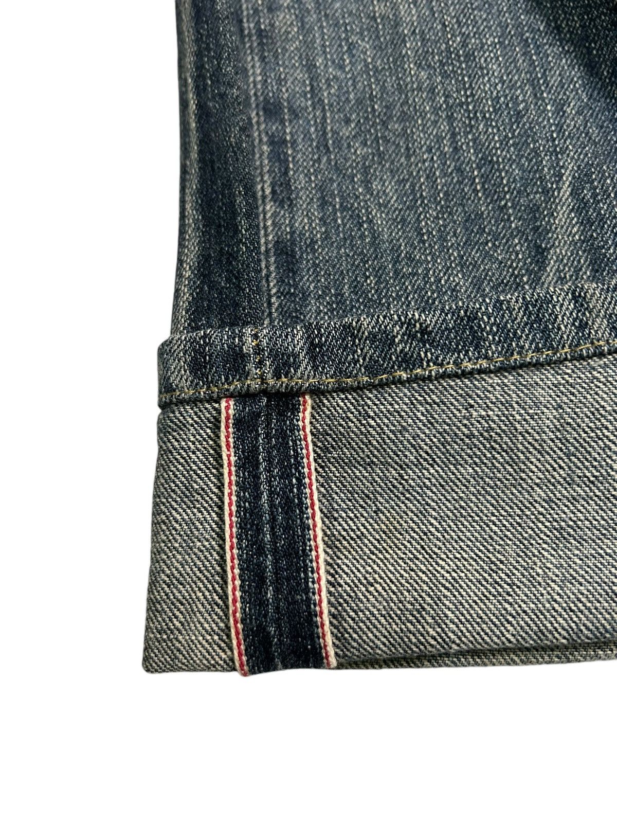 Japanese Brand × Kapital × Vintage Vtg Edwin505 Selvedge Distressed Grunge Rock Punk Denim ☠️🎌🎌 Size US 34 / EU 50 - 2 Thumbnail
