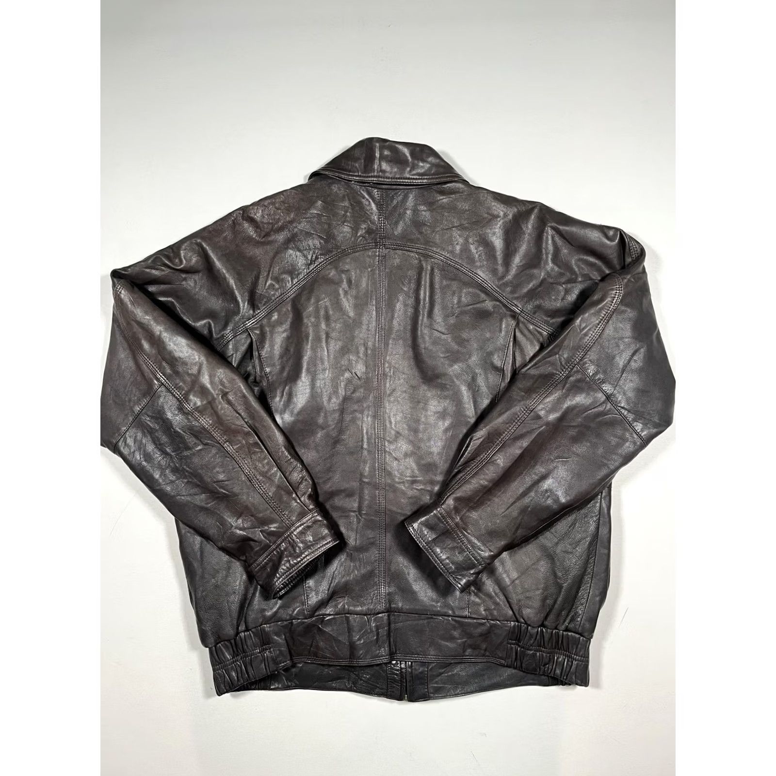 Gant GANT Jacket Mens 42 Brown Leather Bomber Full Zip Lined Pockets Split-Rail Size US XS / EU 42 / 0 - 2 Thumbnail