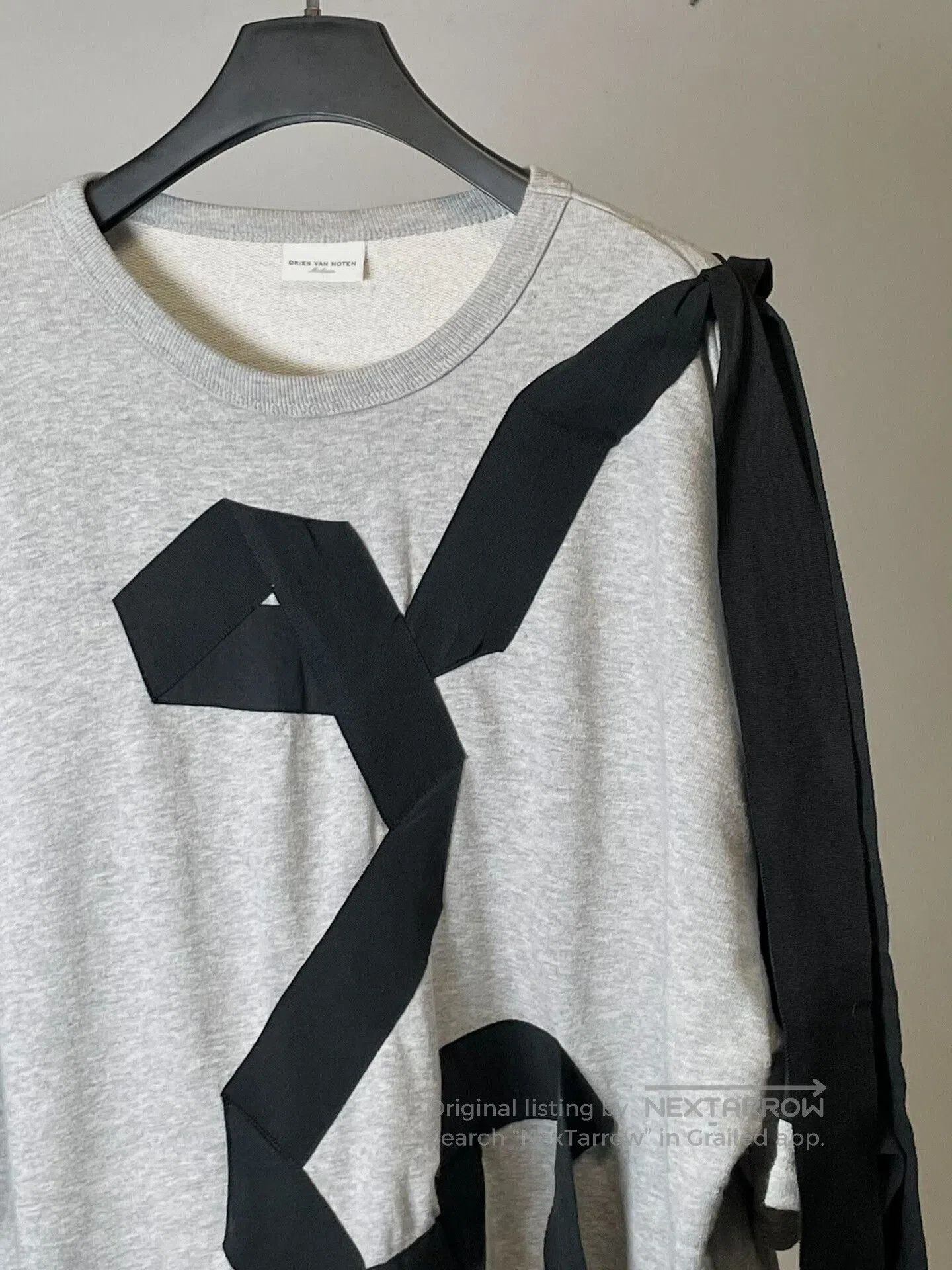Dries Van Noten gray oversized hoodie with ribbons. Size M / US 6-8 / IT 42-44 - 6 Thumbnail
