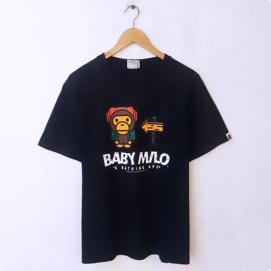 image of Bape Baby Milo Camping Tee in Black, Men's (Size Medium)