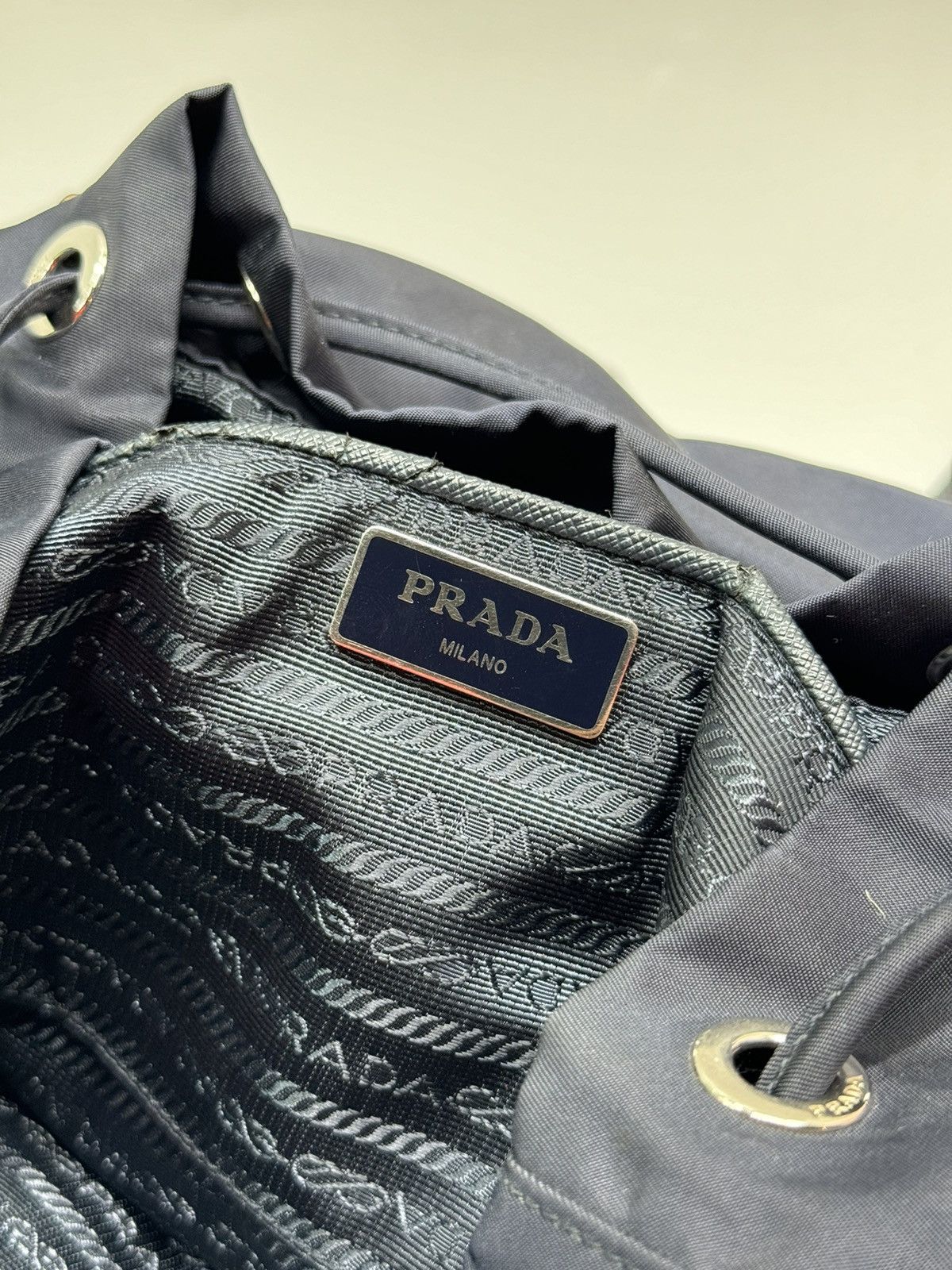 Prada Prada Zainetto Navy Tessuto Nylon Leather Backpack Rucksack Size ONE SIZE - 14 Thumbnail