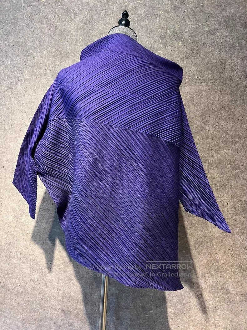 Issey Miyake Issey Miyake Purple Pleated Long Sleeve Pullover Size M / US 6-8 / IT 42-44 - 4 Thumbnail