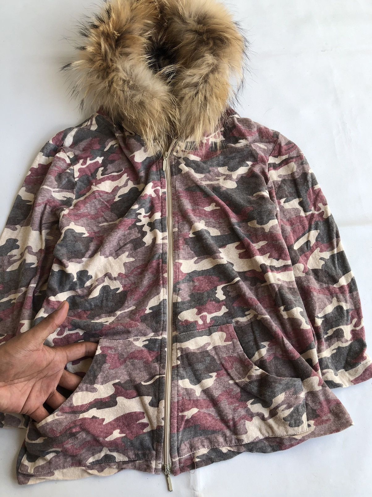If Six Was Nine Faux Fur Military Hoodie Rock Punk Style Size US L / EU 52-54 / 3 - 2 Thumbnail