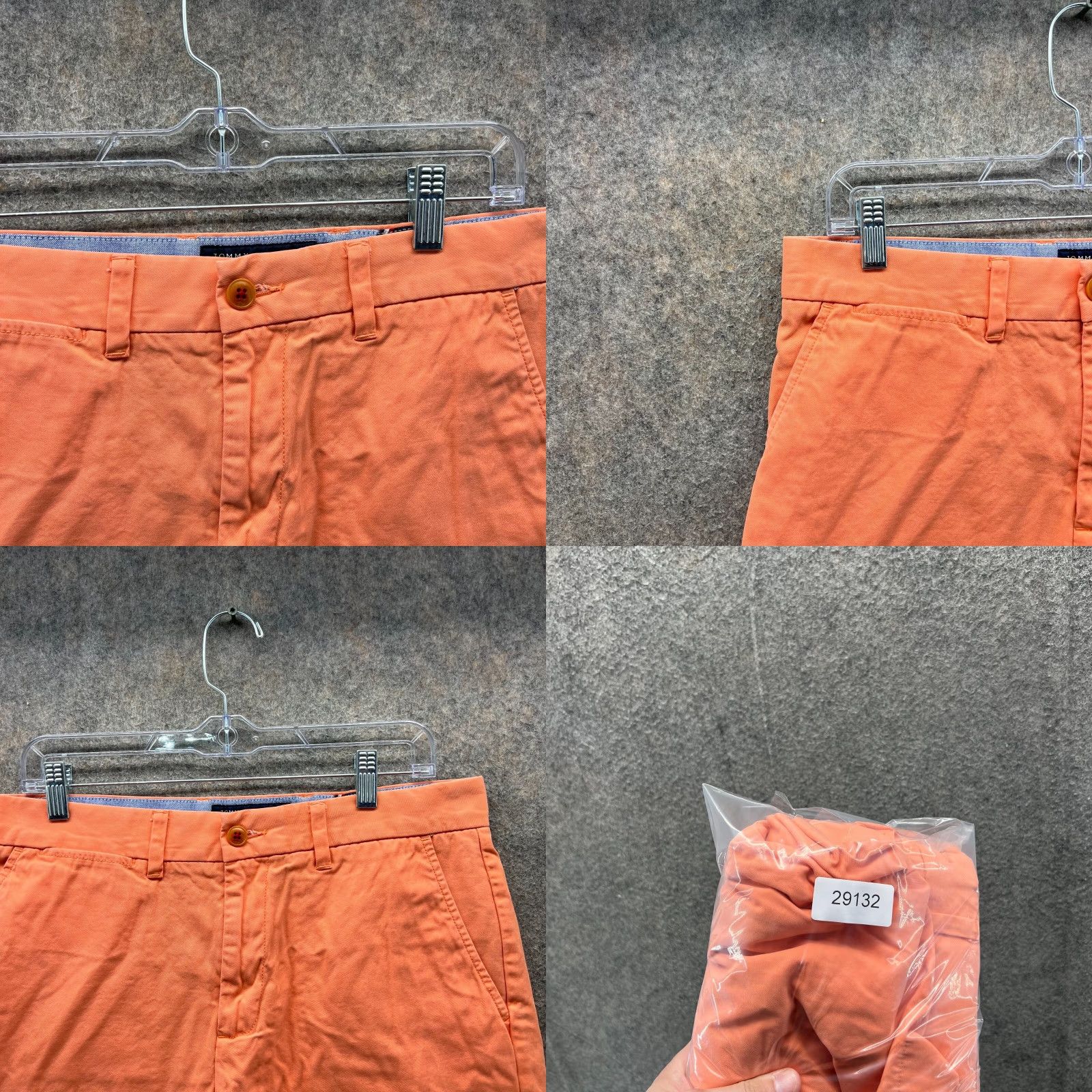Tommy Hilfiger Tommy Hilfiger Shorts Mens 32 Orange Chino Flat Front Classic Fit Canvas Cotton Shorts Size US 32 / EU 48 - 8 Thumbnail