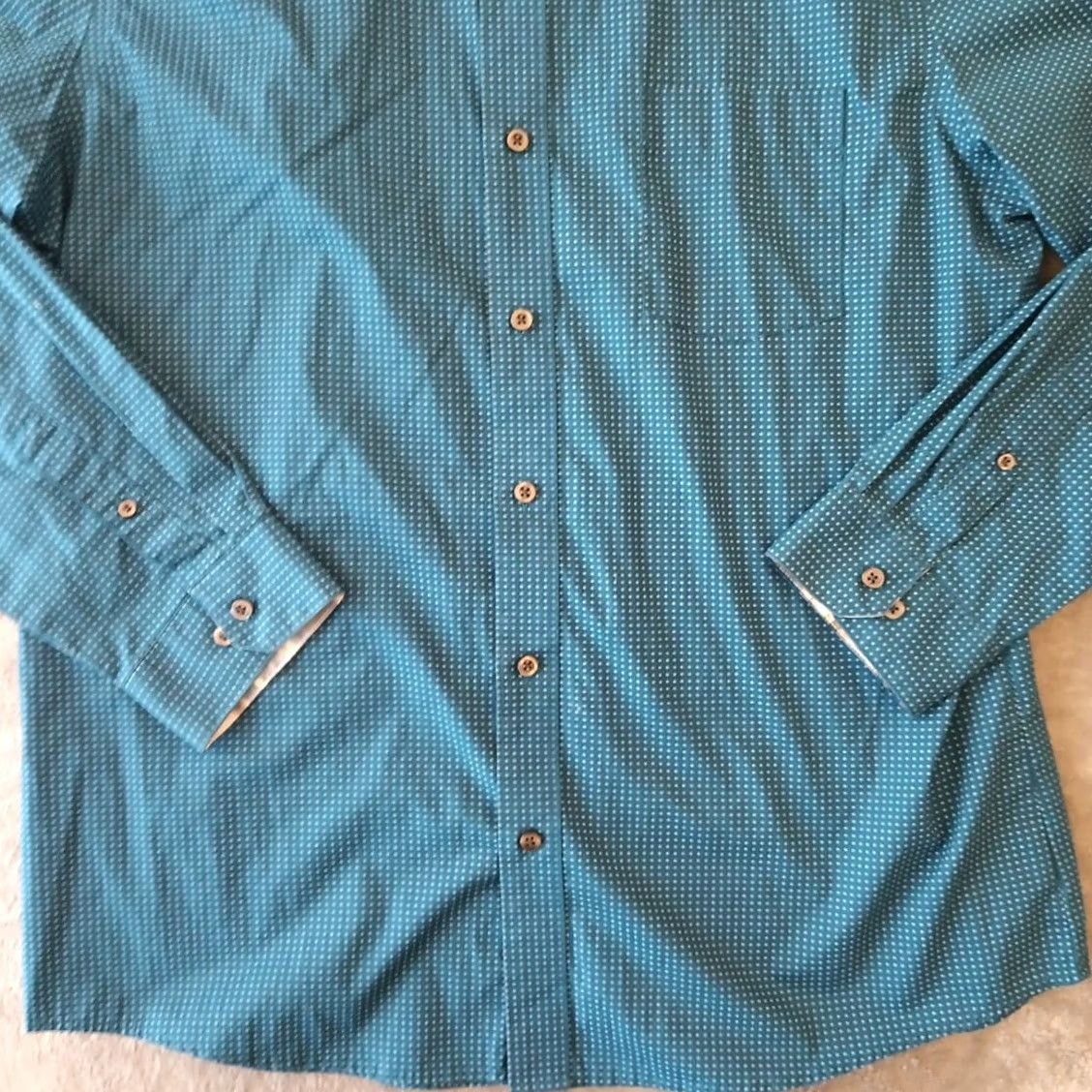Van Heusen Van Heusen Shirt Mens XL Slim Fit Blue Geometric Long Sleeve Button Down Size US XL / EU 56 / 4 - 4 Thumbnail
