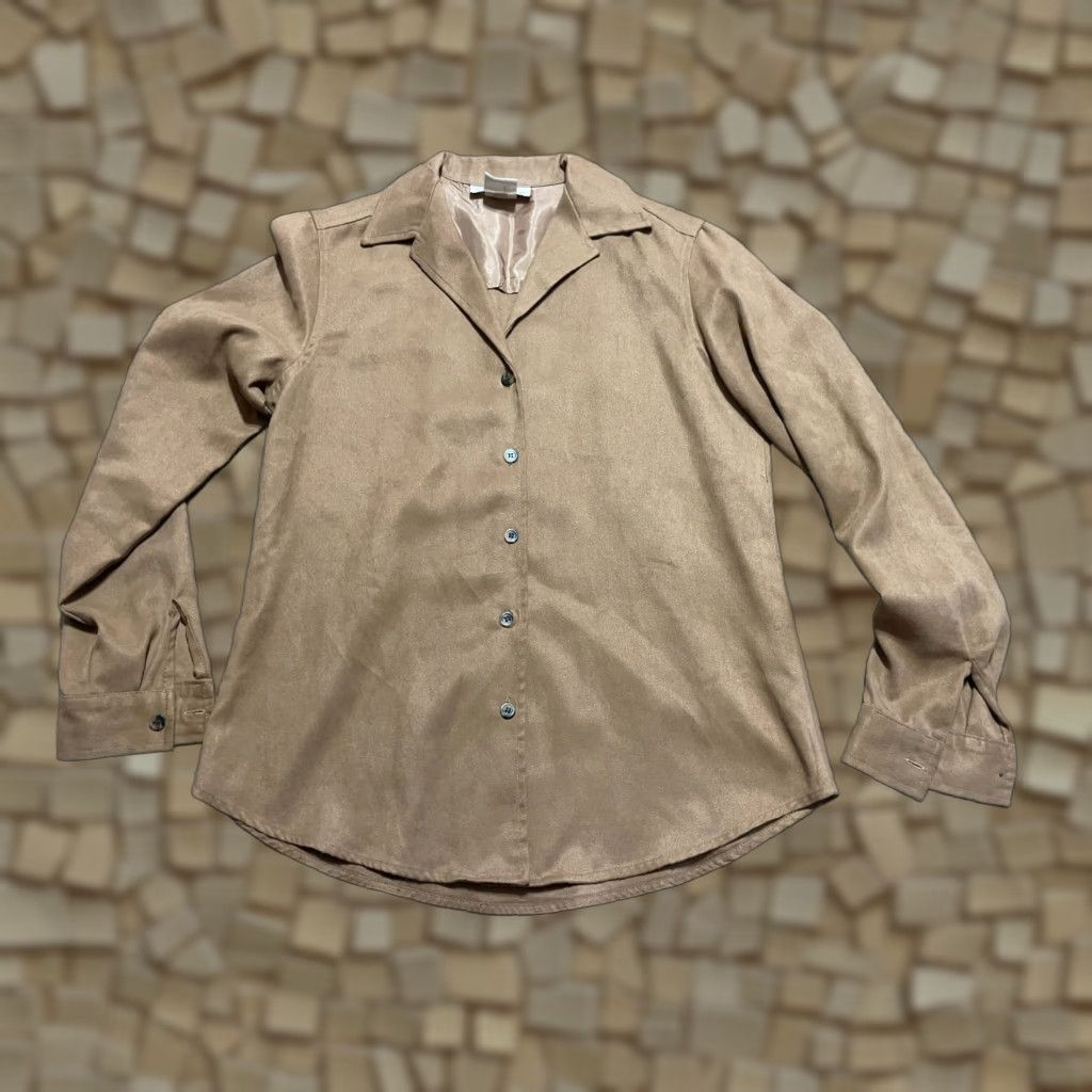Evan Picone Evan Picone Shirt Women's Size Small Brown Button Up Long Sleeve Vintage No Size S / US 4 / IT 40 - 1 Thumbnail