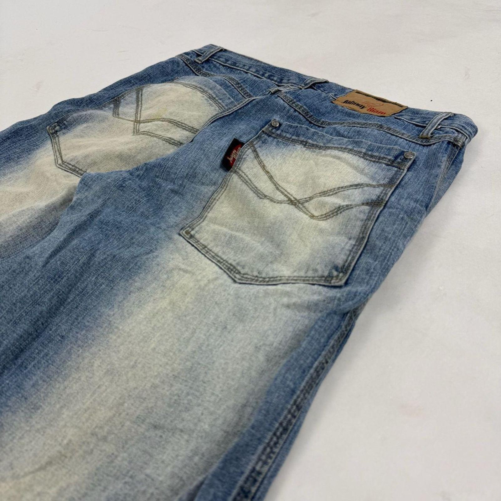 Ecko Unltd. × JNCO × Vintage Vintage y2k skater faded stonewash baggy wide leg rare jeans Size US 34 / EU 50 - 2 Thumbnail