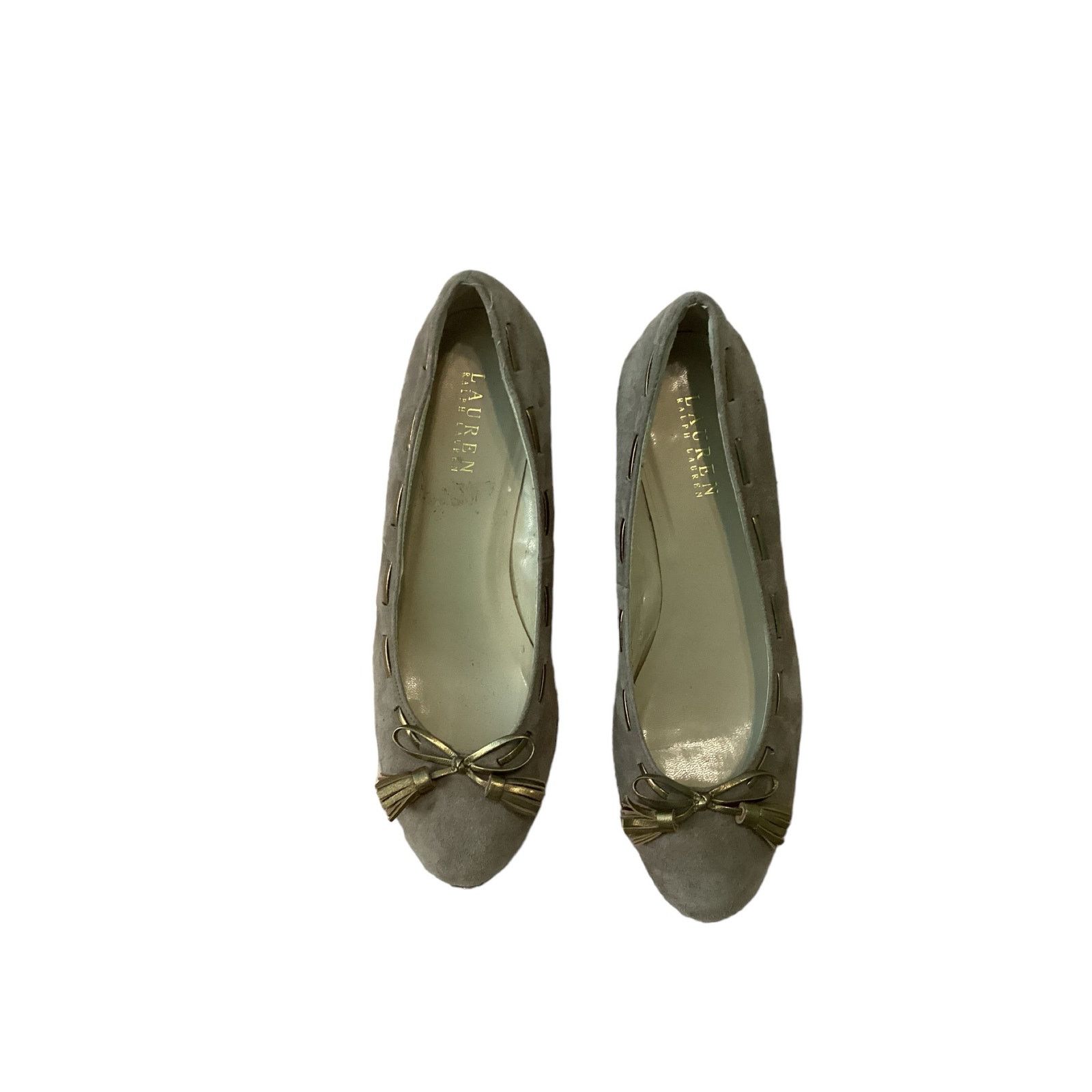 Lauren Ralph Lauren Lauren Ralph Lauren "Cambree" Leather Suede Gold Wedges 9 Size US 9 / IT 39 - 1 Thumbnail