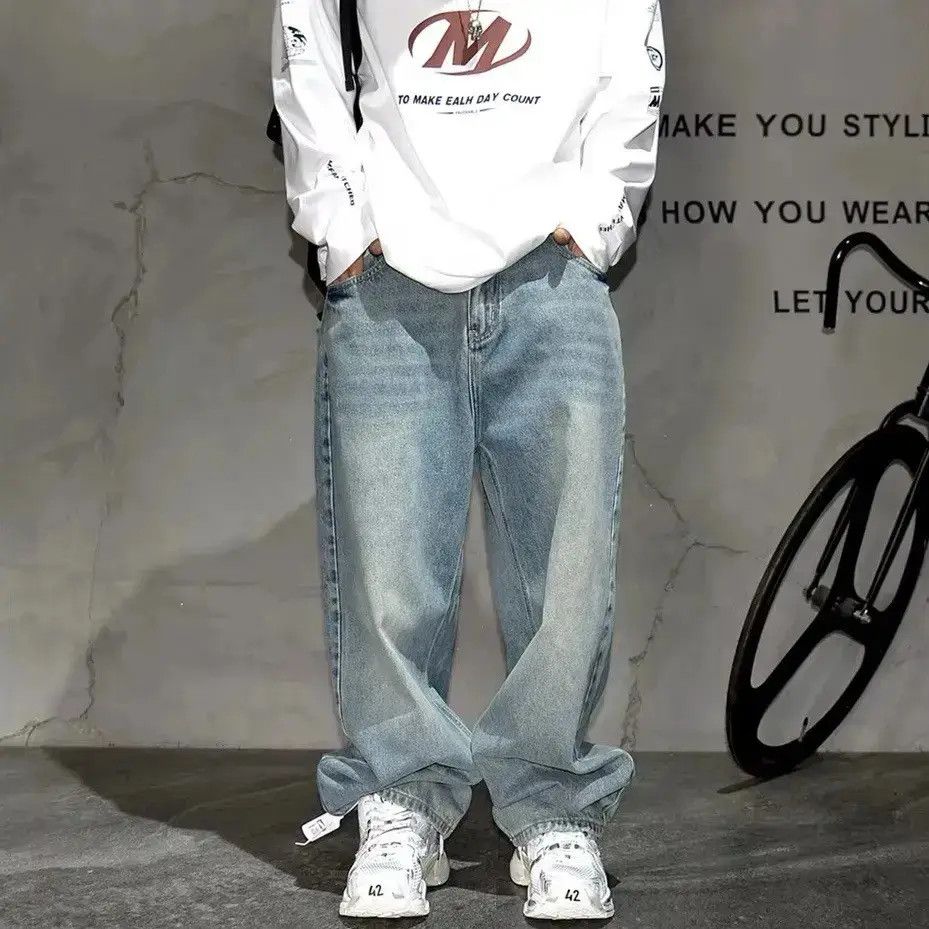 Japanese Brand Distressed Baggy Casual Straight Vintage Retro Jeans y2k Size US 32 / EU 48 - 2 Thumbnail
