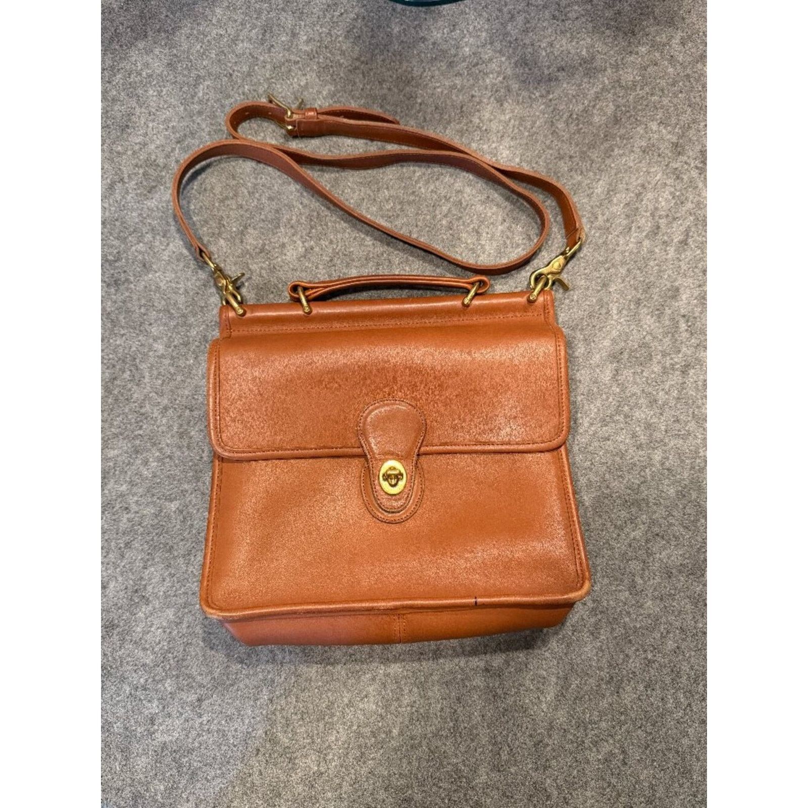 Coach Vintage Coach British Tan Leather Crossbody Messenger Bag Size ONE SIZE - 1 Thumbnail