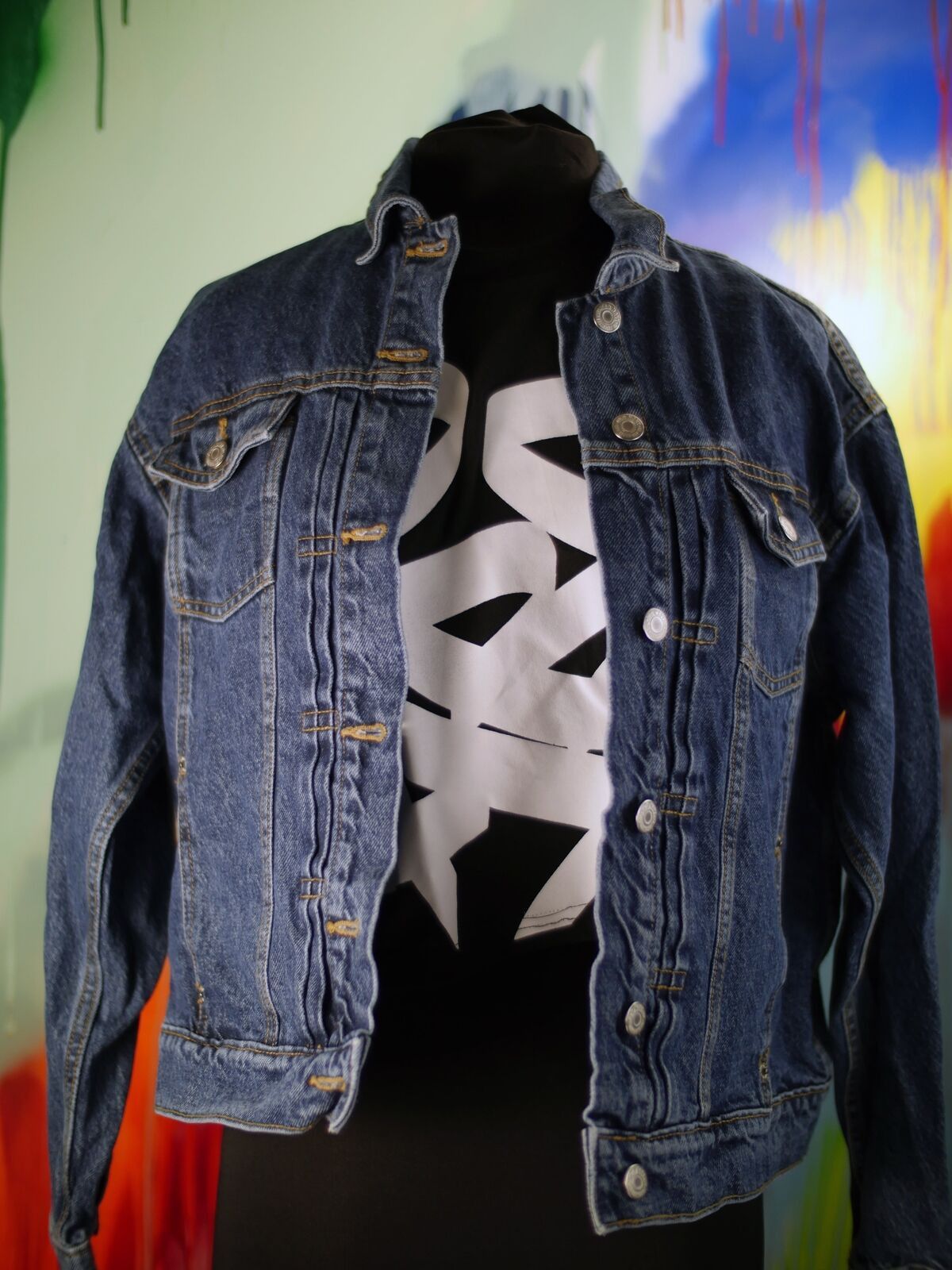 Old Navy Blondie 80's Denim Jean jacket Size US L / EU 52-54 / 3 - 5 Thumbnail