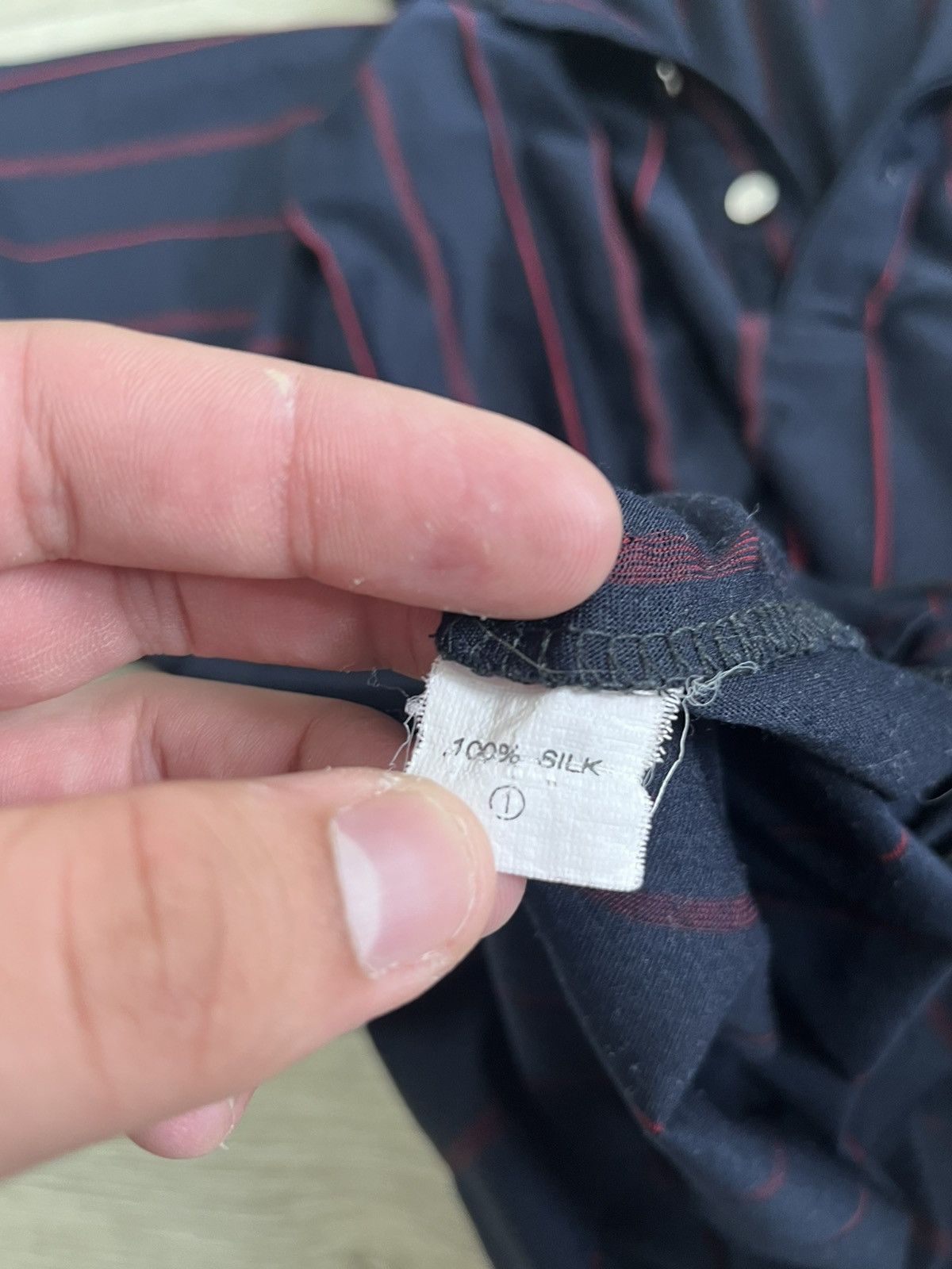 Vintage Yves Saint Laurent YSL Vintage Silk Polo T-Shirt Striped Size US XL / EU 56 / 4 - 3 Thumbnail