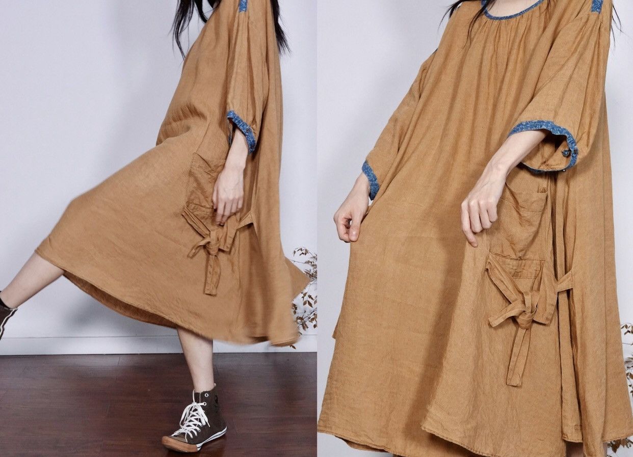 Kapital KAPITAL Hirata Kazuhiro floral blue border hemp skirt Size XS / US 0-2 / IT 36-38 - 6 Thumbnail