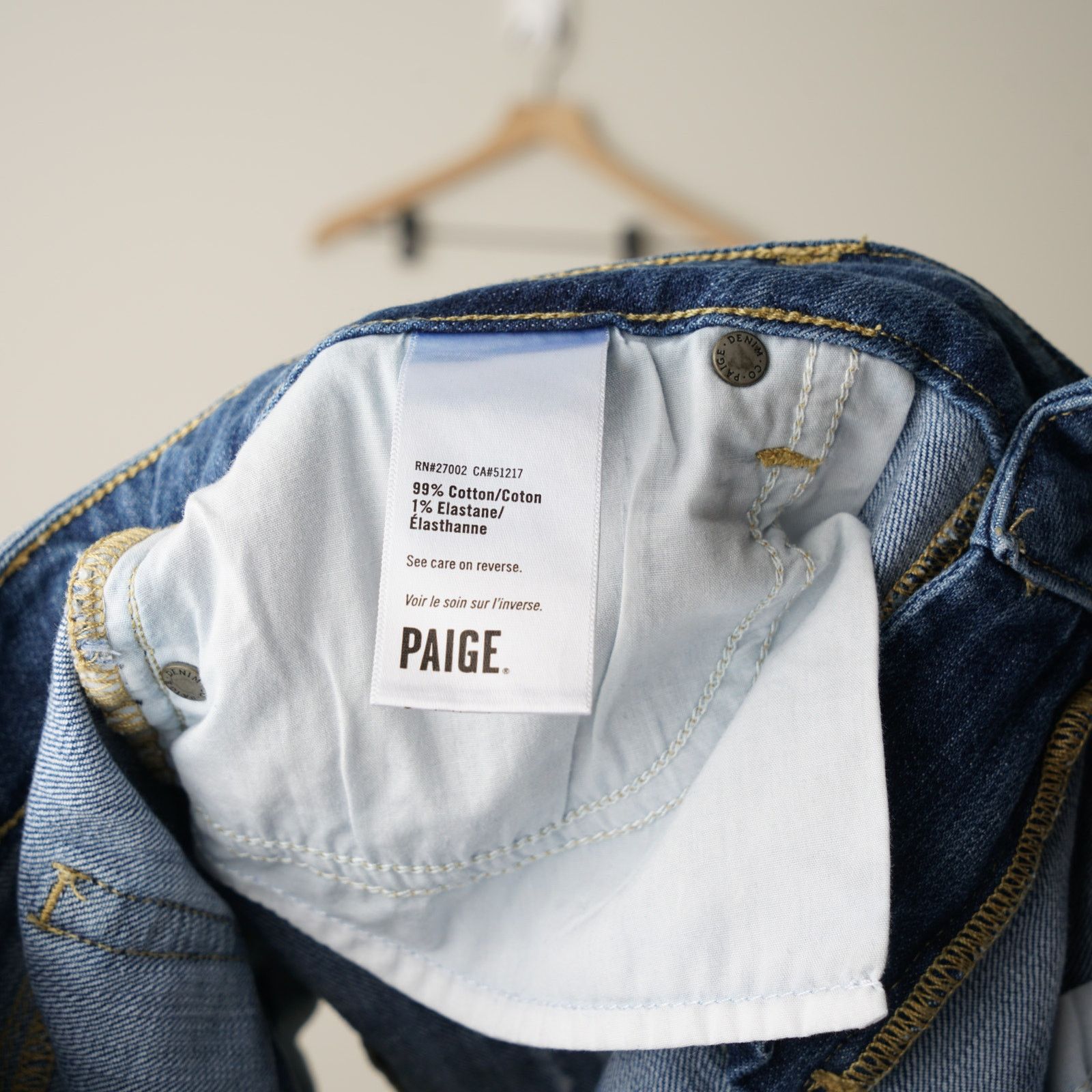 Paige Paige Rolled Cuff Hem Distressed Jean Shorts Medium Wash Zip Size 29" - 6 Thumbnail