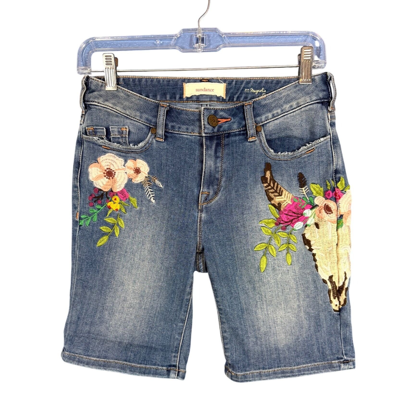 Other Sundance Shorts 27 Embroidered Denim Bermuda Western Rockabi Size 27" / US 4 / IT 40 - 1 Thumbnail