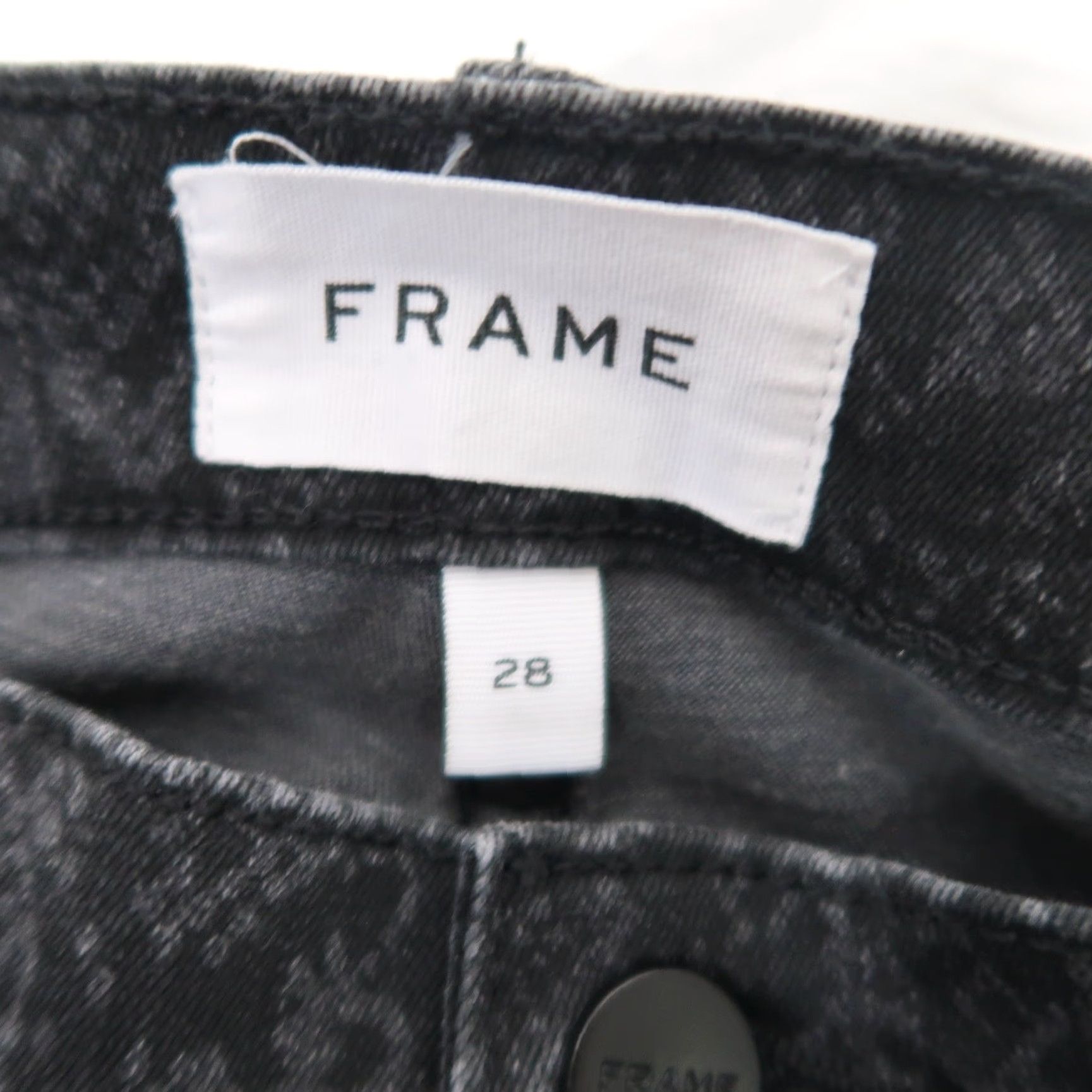 Frame VINTAGE FRAME Le Skinny de Jeanne Grey Black Python Snake Reptile Jeans 28 Womens Skinny 28 in Inseam Gray Pattern Animal Print Size 28" / US 6 / IT 42 - 4 Thumbnail