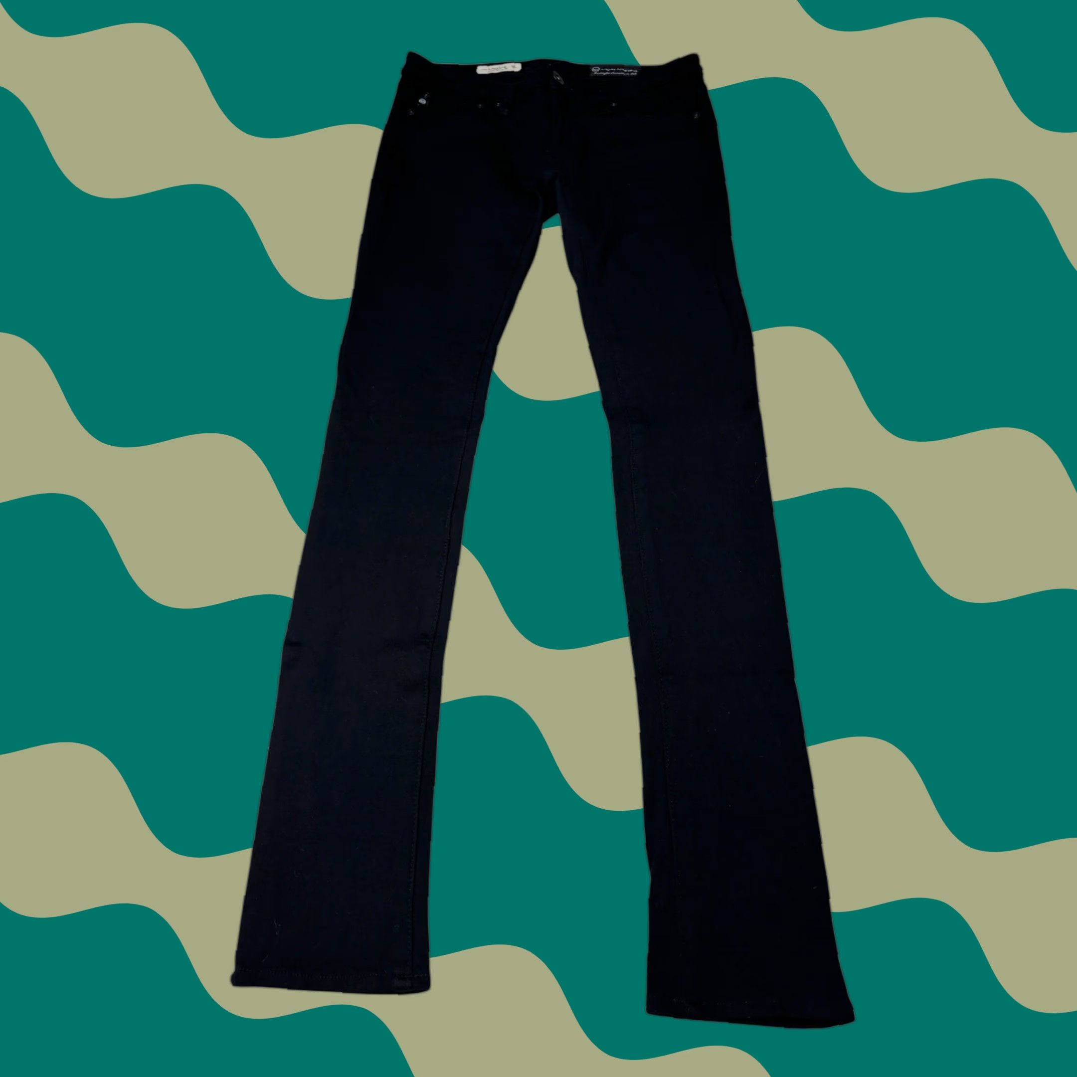 Vintage VINTAGE? No. AG Adriano Goldschmied The Legging Super Skinny Jeans Black 25R W29 L31 PNT1389 Size 42" / US 20 - 1 Thumbnail
