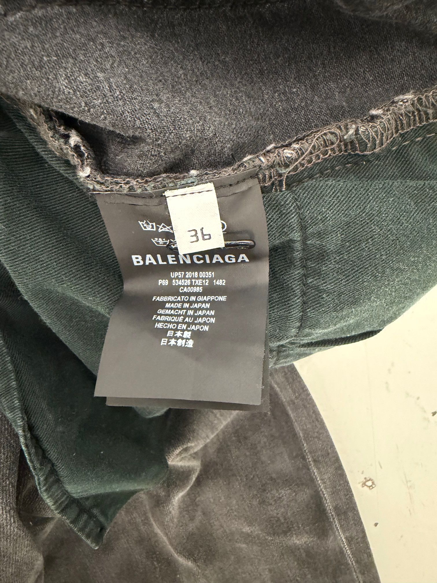 Balenciaga Early Demna Slim-Fit Coated Stretch-Denim Jeans Faded Black Size US 36 / EU 52 - 4 Thumbnail