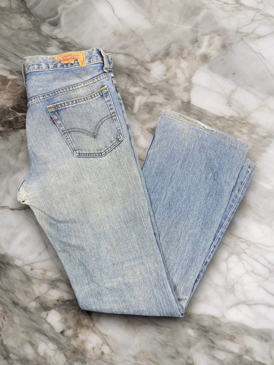 vintage levis 517 bootcut flare distressed denim nice design