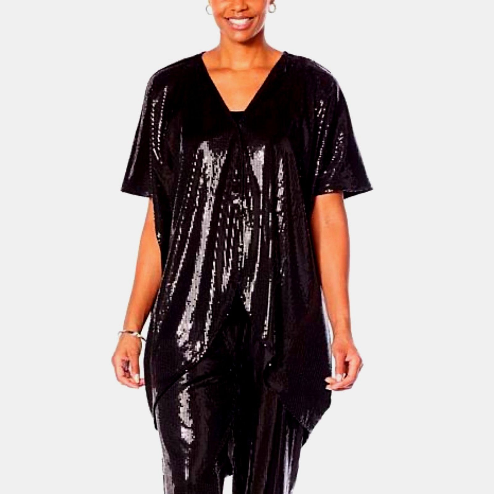 Other Shavonne Dorsey Silvia Sequin Kimono/Topper - Black - size L Size L / US 10 / IT 46 - 4 Thumbnail