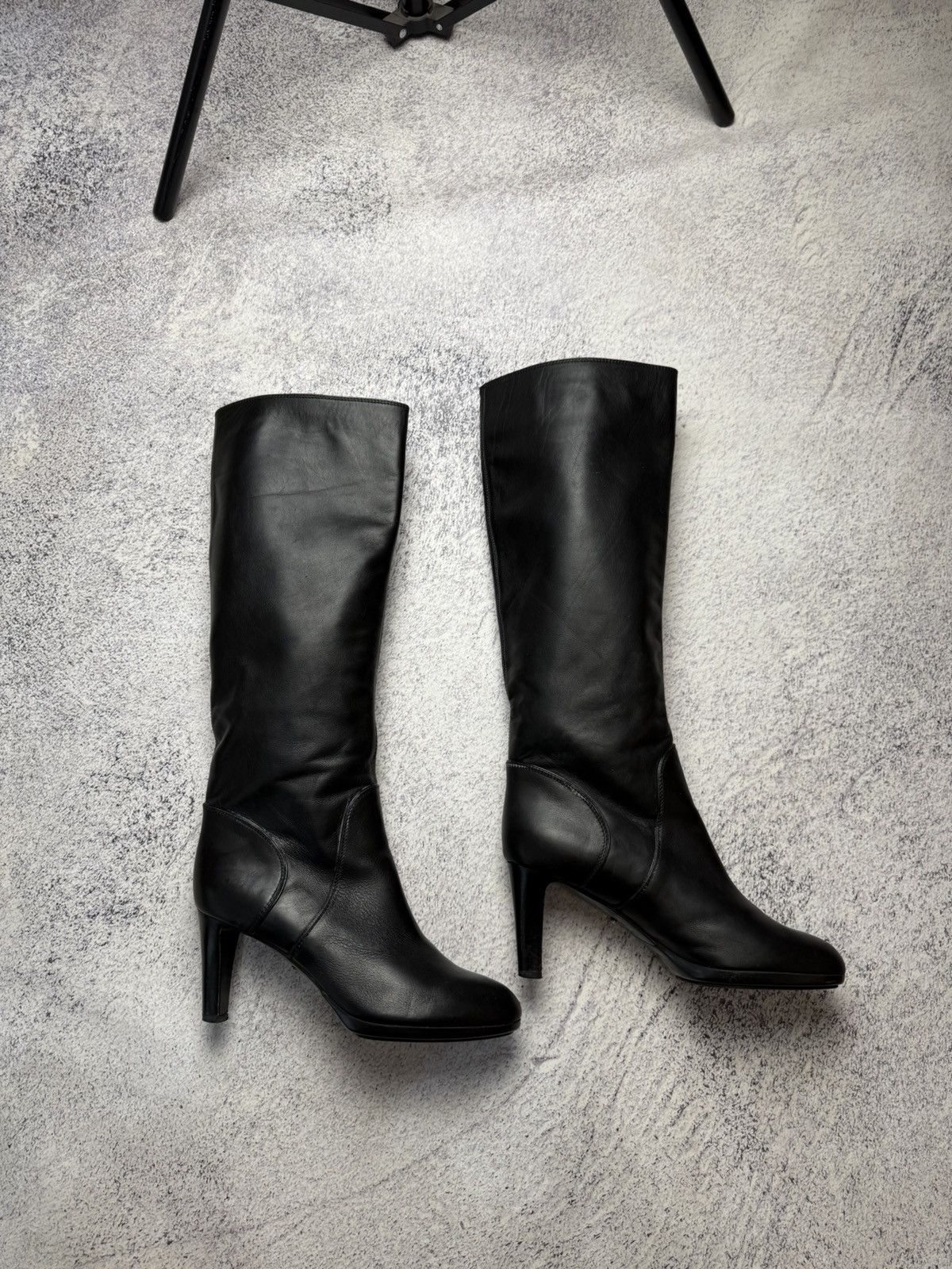 Sergio Rossi Sergio Rossi Black Leather Women's Boots Size US 10 / IT 40 - 1 Thumbnail