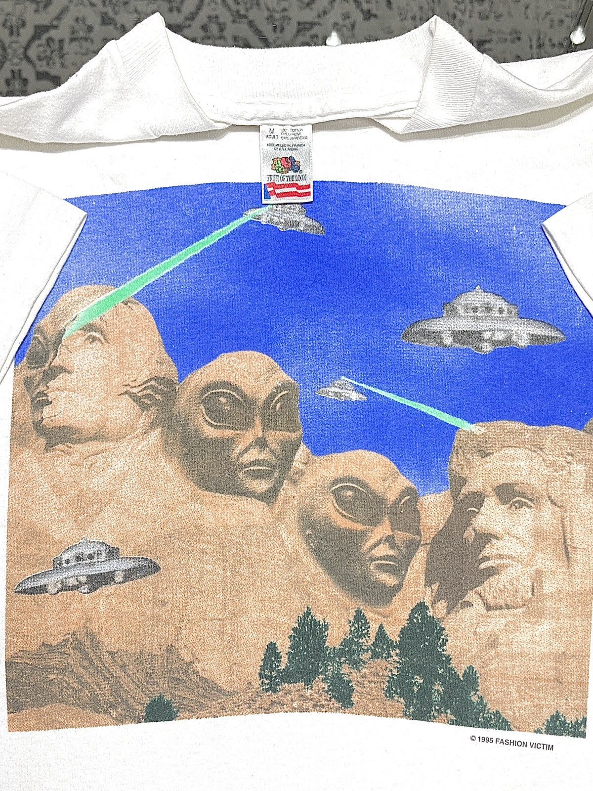 USA製 FASHION VICTIM 1995年製 宇宙人 グレイ ロンT 90s USA製 FASHION VICTIM ファッションビクティム 1995年製