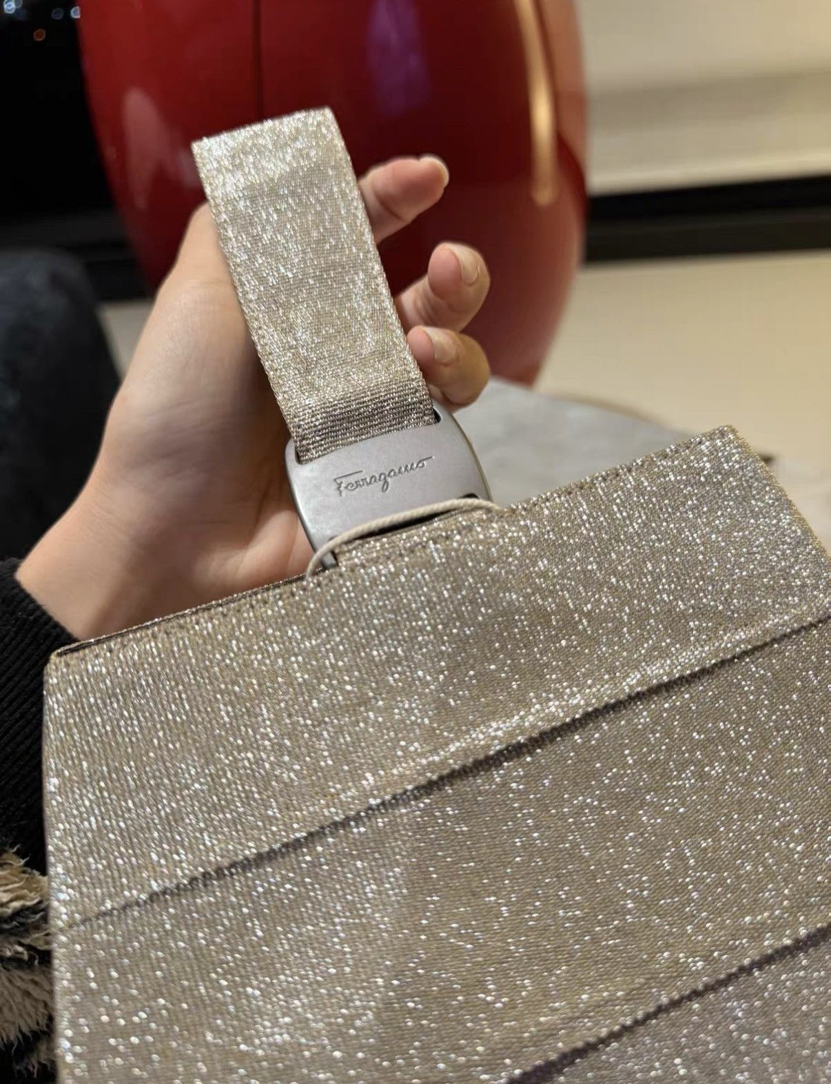Salvatore Ferragamo Ferragamo Silver Thread Mini Handbag J36 Size ONE SIZE - 3 Thumbnail
