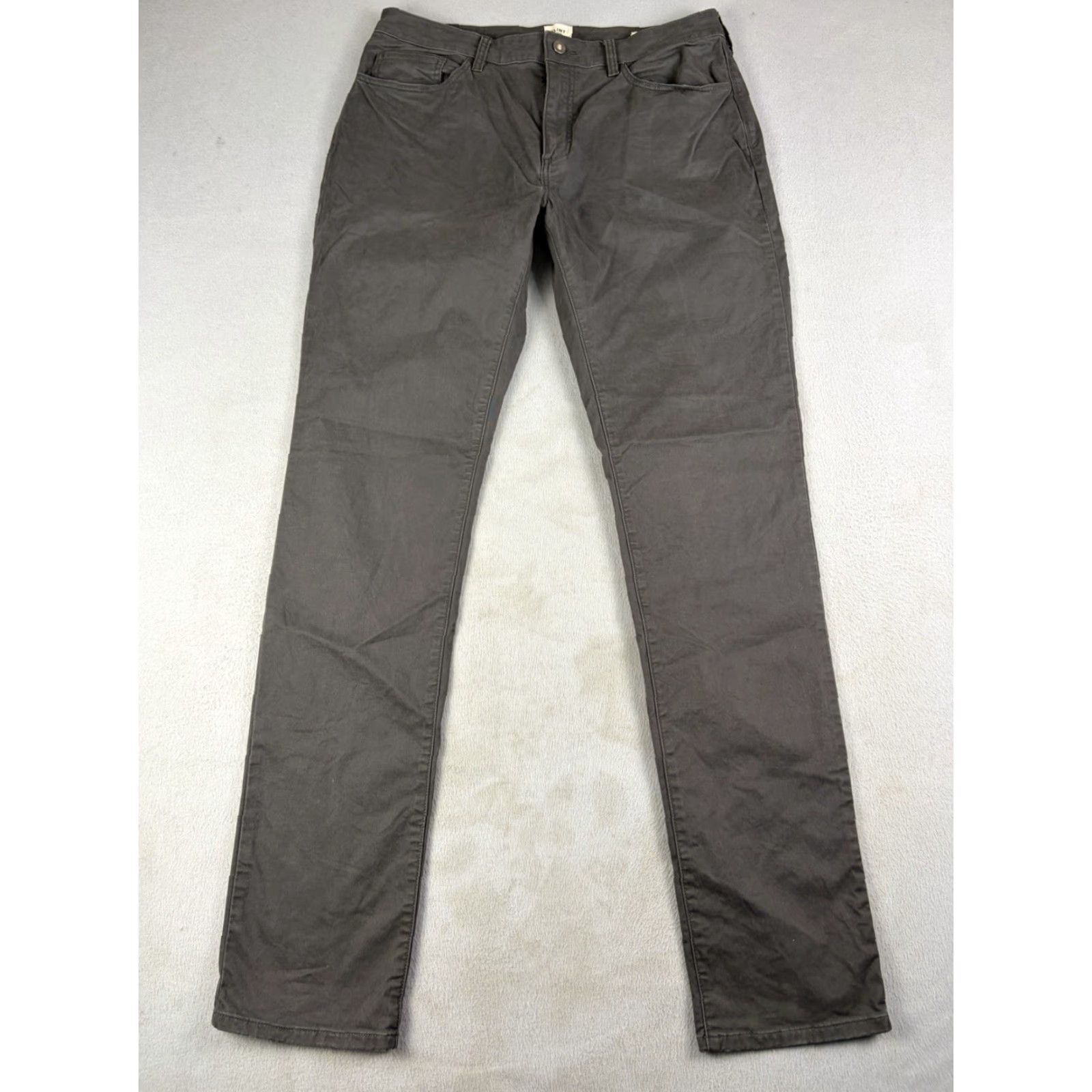 Flint And Tinder Flint And Tinder Pants Men 34x36 Gray Chino Athletic Tapered Straight Leg Flat Front Canvas Cotton Casual Mens Regular Size 34x36 Size US 34 / EU 50 - 2 Thumbnail