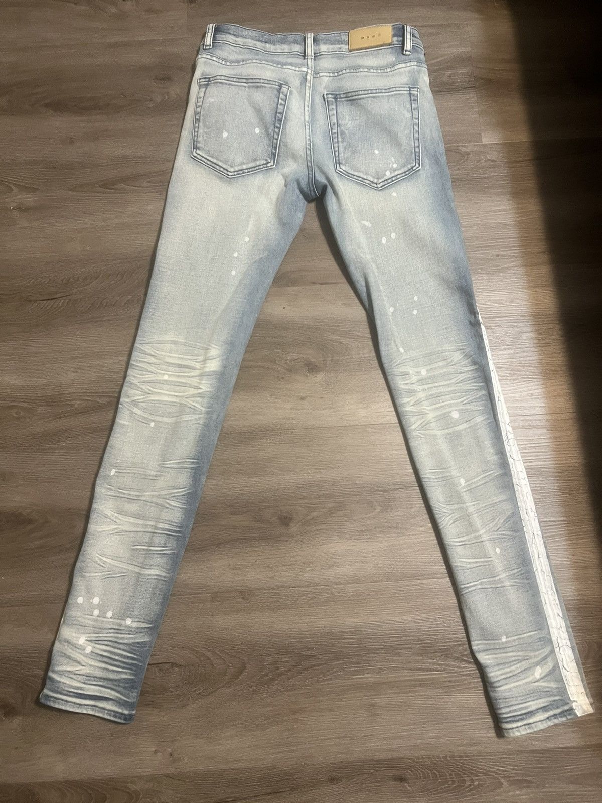 MNML Blue white paint spot MNML jeans Size US 29 - 2 Thumbnail