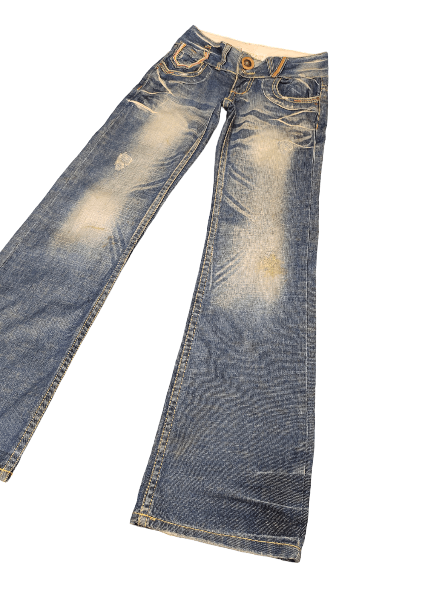 If Six Was Nine Flare Jeans Red Pepper Distress Faded Low Rise 