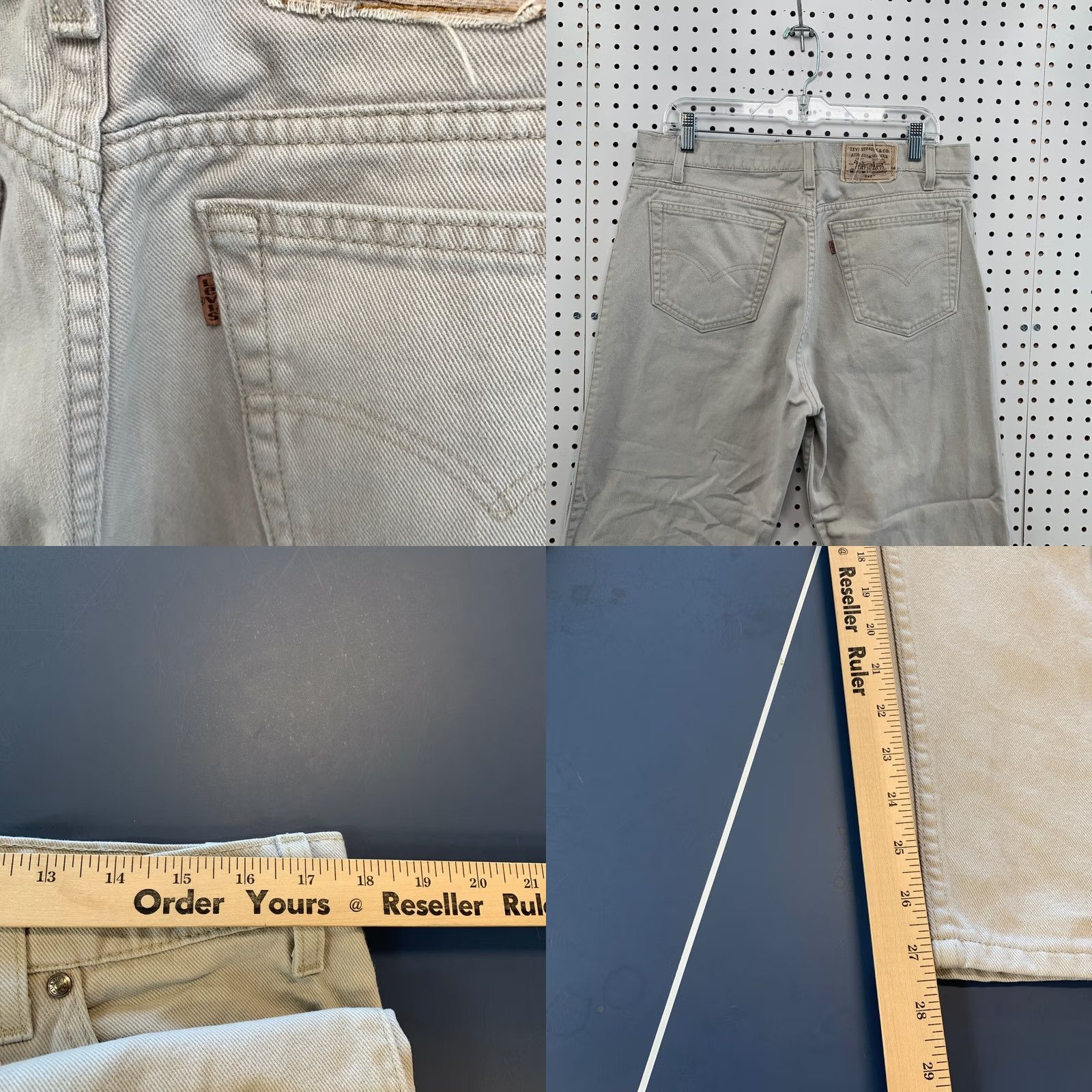 Levi's VINTAGE Levis 540 Jeans Mens 36x29 Fits 34x27 Beige Denim Relaxed Made USA 90s Size US 36 / EU 52 - 10 Thumbnail