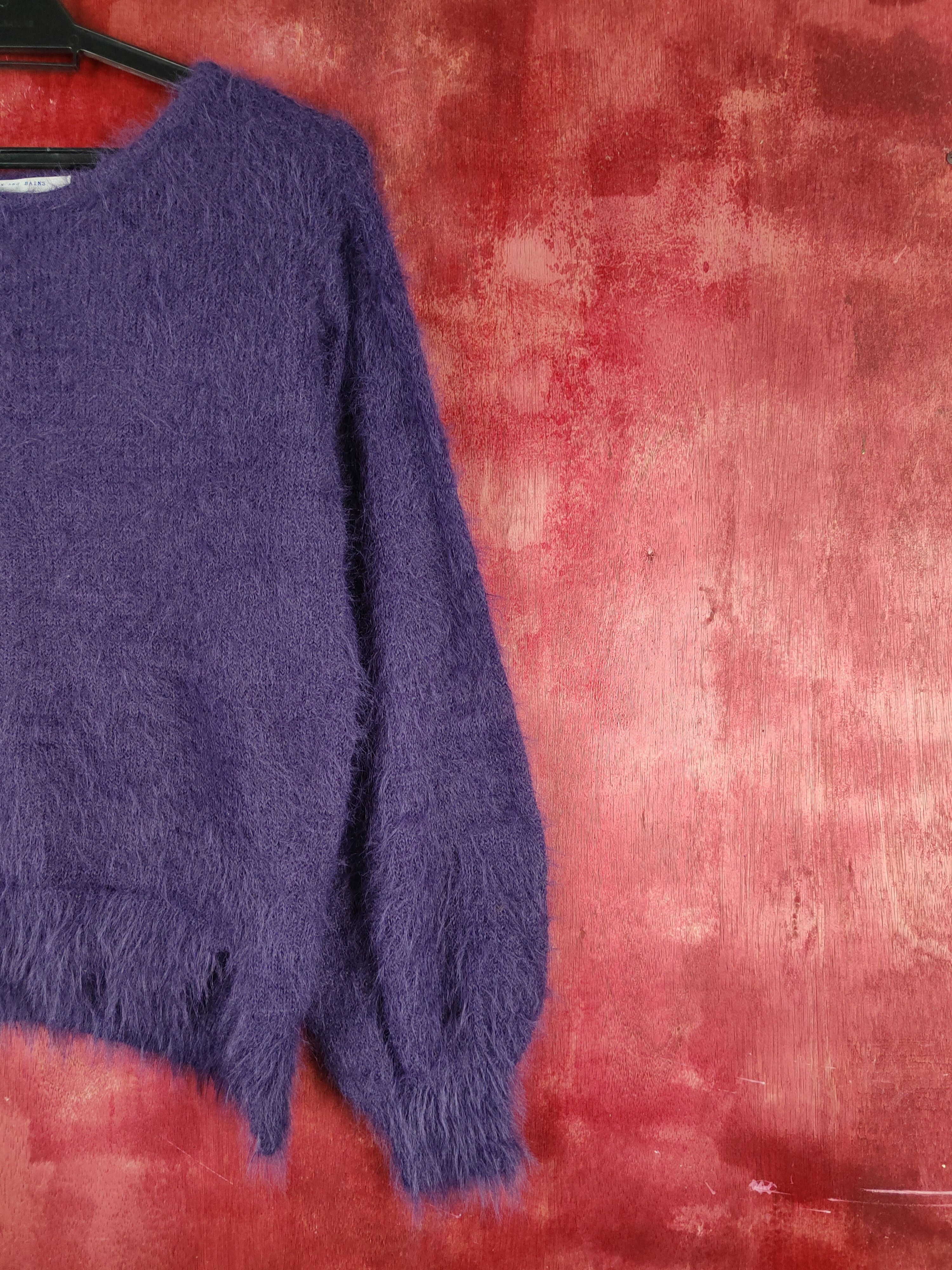 Japanese Brand × Vintage Vintage Aix Les Bains Purple Fur Mohair Knitwear Size M / US 6-8 / IT 42-44 - 5 Thumbnail