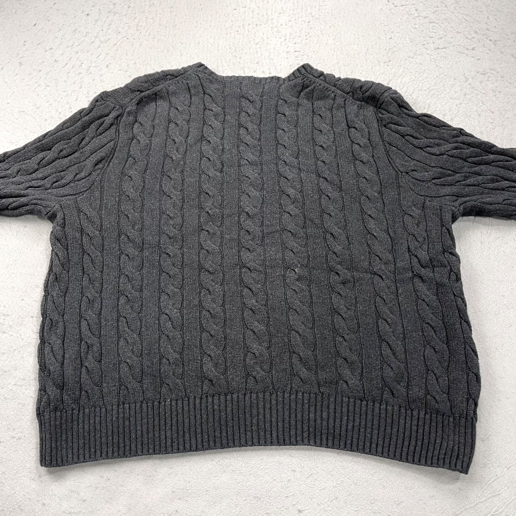 Polo Ralph Lauren Polo Ralph Lauren Sweater Mens XL Gray Cable Knit CrewNeck Cotton Jumper Preppy Size US XL / EU 56 / 4 - 6 Thumbnail
