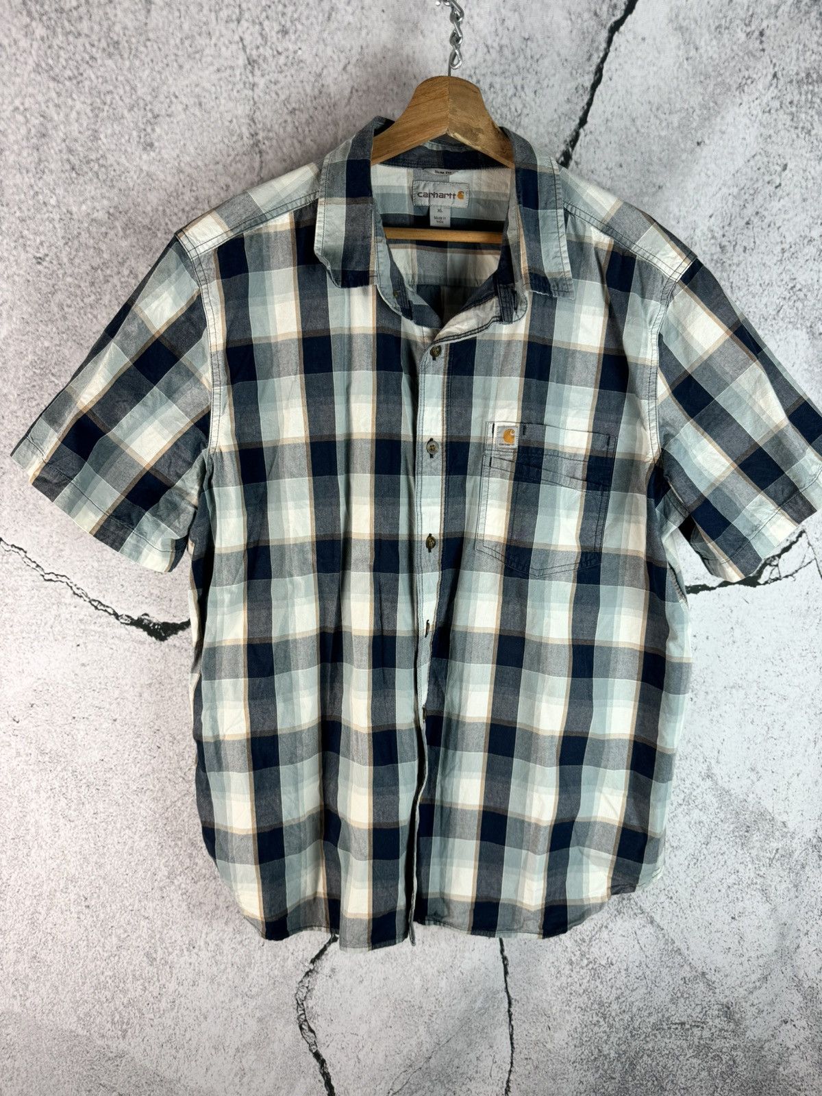 Carhartt Carhartt vintage short sleeve shirt plaid checkered Y2K Size US XL / EU 56 / 4 - 1 Thumbnail
