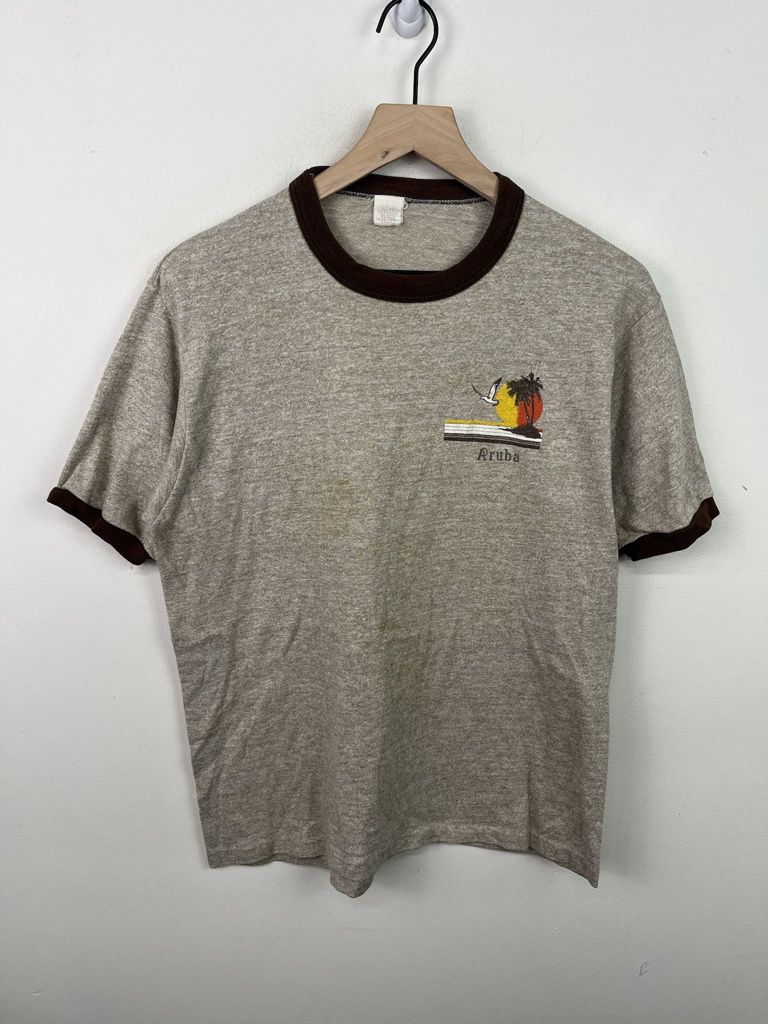 Vintage Vintage 90s Aruba Single Stitch Ringer Tee Size XL Size US XL / EU 56 / 4 - 1 Thumbnail