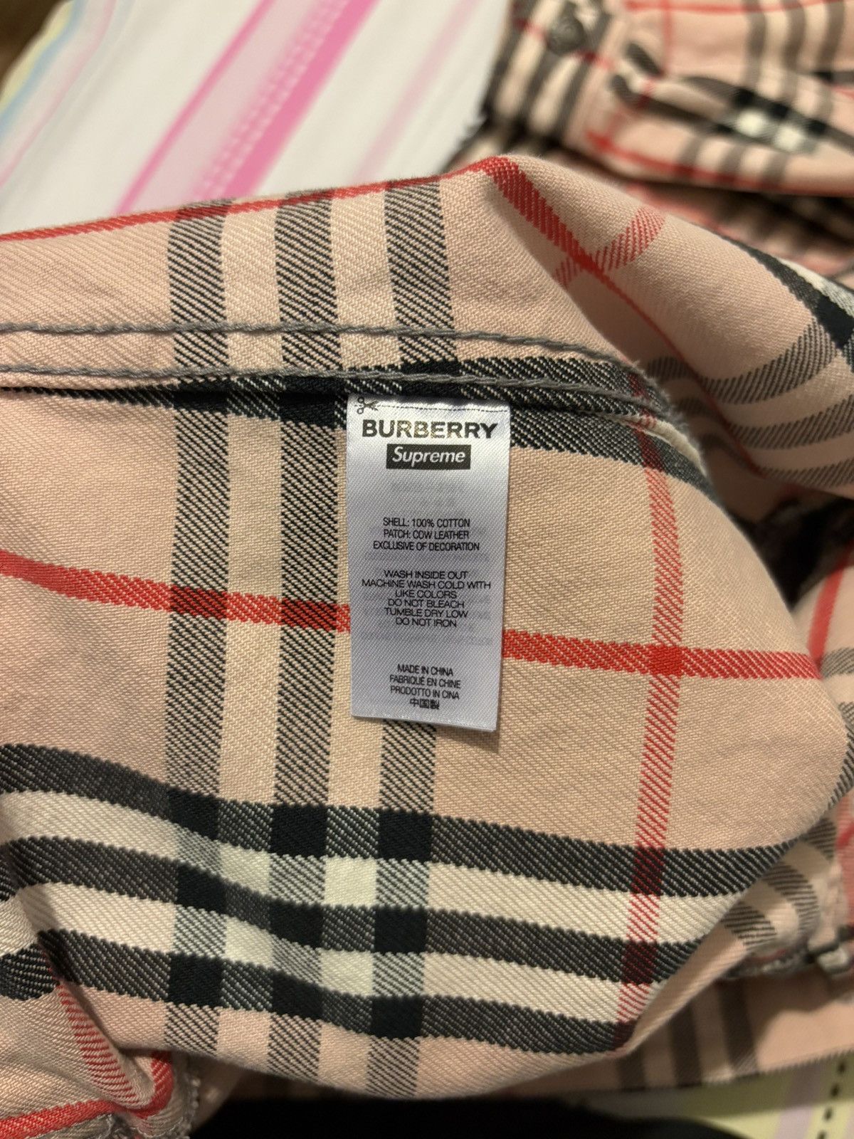 Burberry × Supreme Supreme Burberry Pink Nova Check Denim Jacket Size US L / EU 52-54 / 3 - 7 Thumbnail